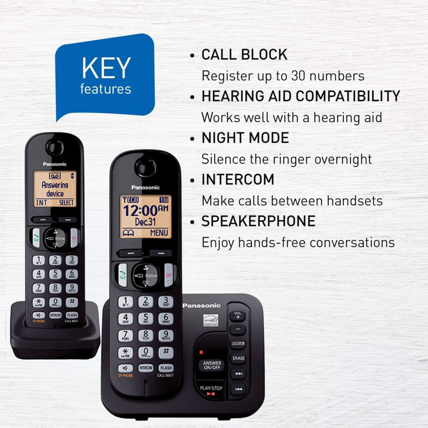 Téléphone sans fil Panasonic 2 combinés #KXTGC222 Remis à neuf