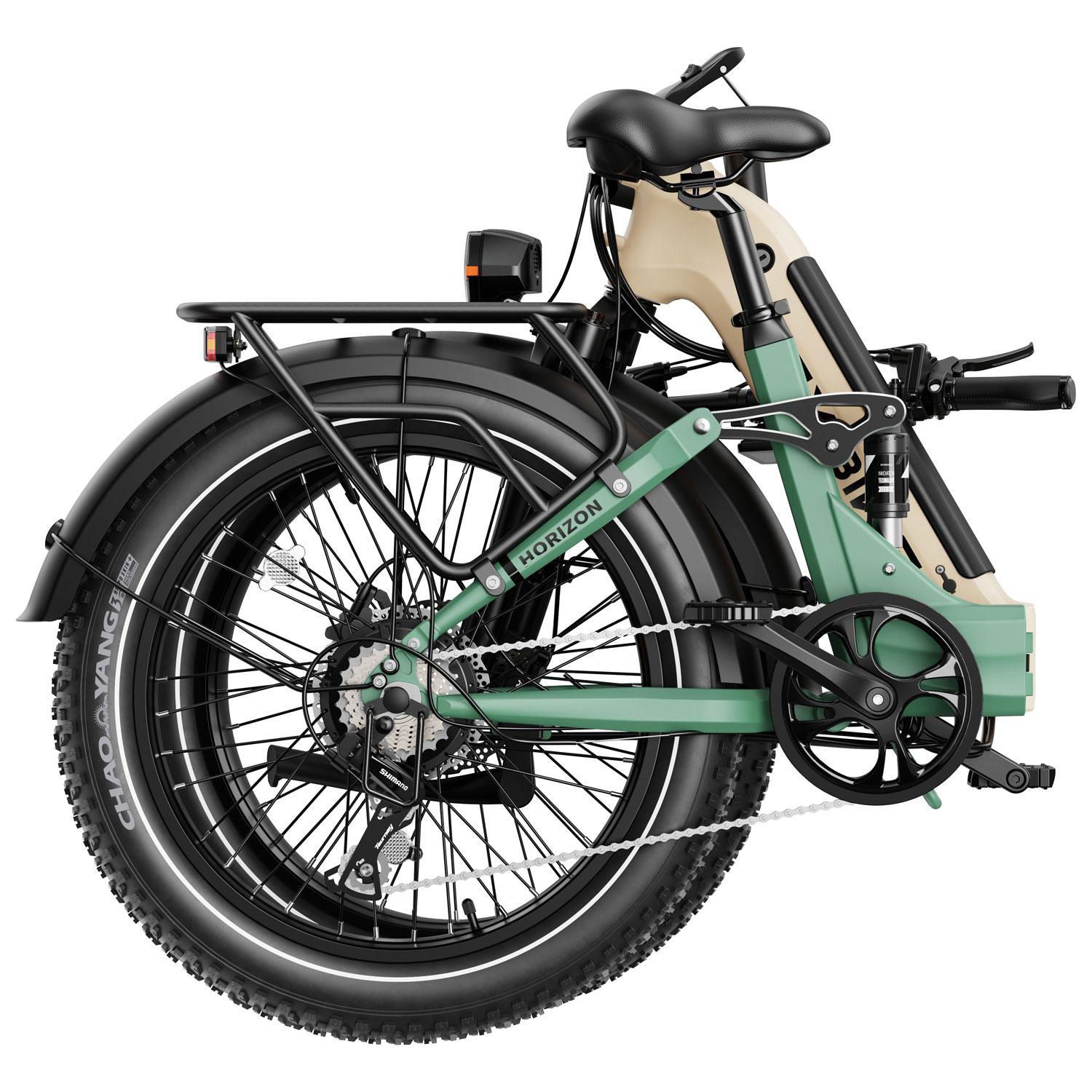 Vélo de promenade électrique repliable à gros pneus Horizon de Heybike - Cyan/Perle