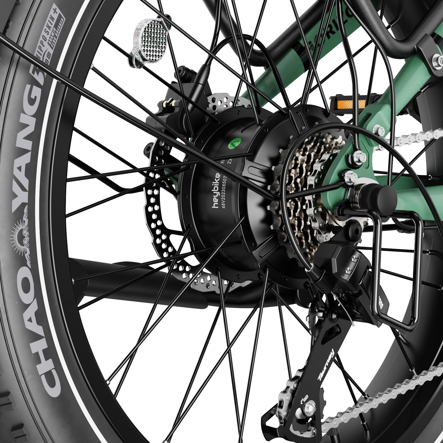 Vélo de promenade électrique repliable à gros pneus Horizon de Heybike - Cyan/Perle