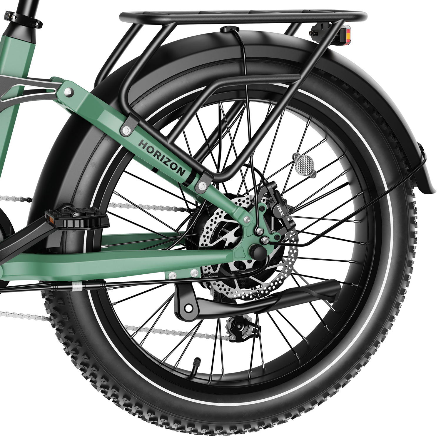 Vélo de promenade électrique repliable à gros pneus Horizon de Heybike - Cyan/Perle