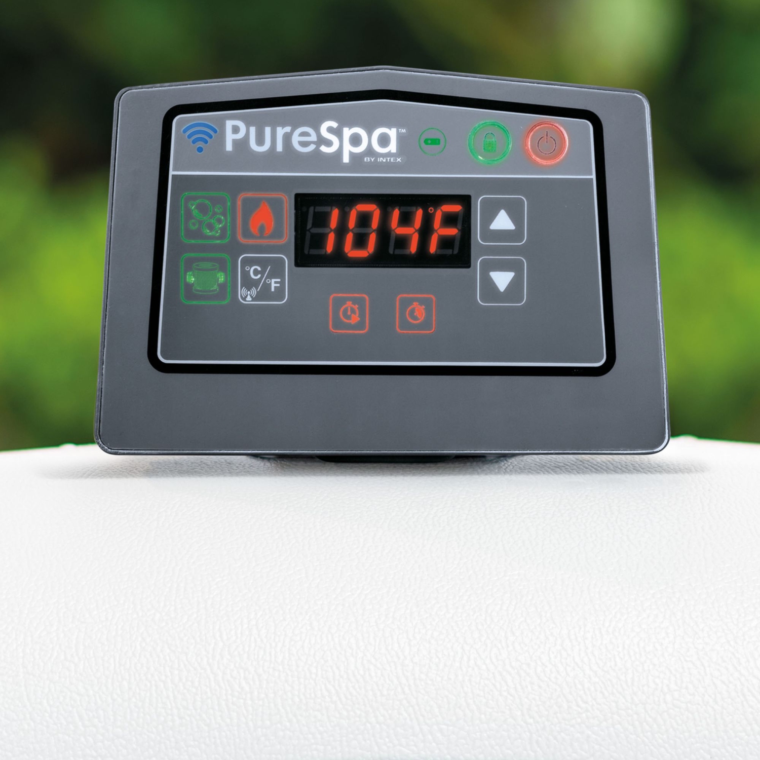 Intex – Ensemble de spa PureSpa Greywood de luxe, 170 jets à bulles avec couvercle, 85 x 28&nbsp;po