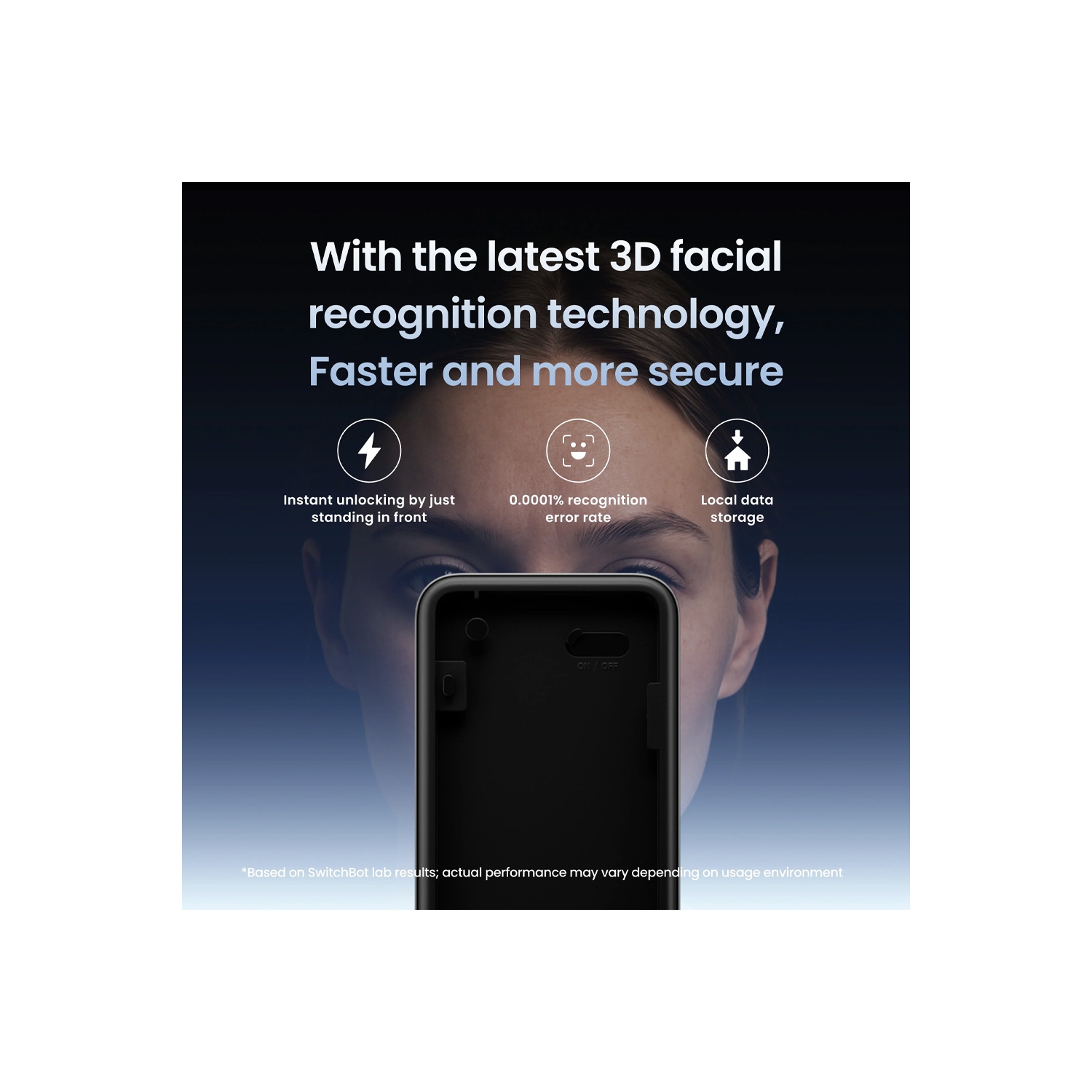 Pavé numérique Vision de SwitchBot | Déverrouillage instantané du visage, système de serrure intelligente 9-en-1