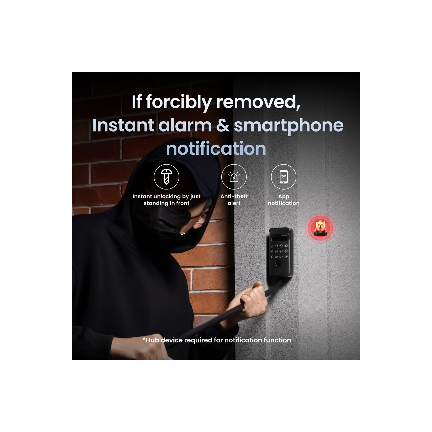 Pavé numérique Vision de SwitchBot | Déverrouillage instantané du visage, système de serrure intelligente 9-en-1