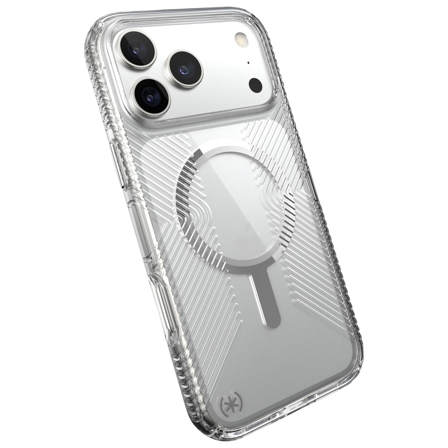 Speck Presidio Perfect-Clear Grip Fitted Hard Shell Case with MagSafe for iPhone 17 Pro Max - Clear/Silver
