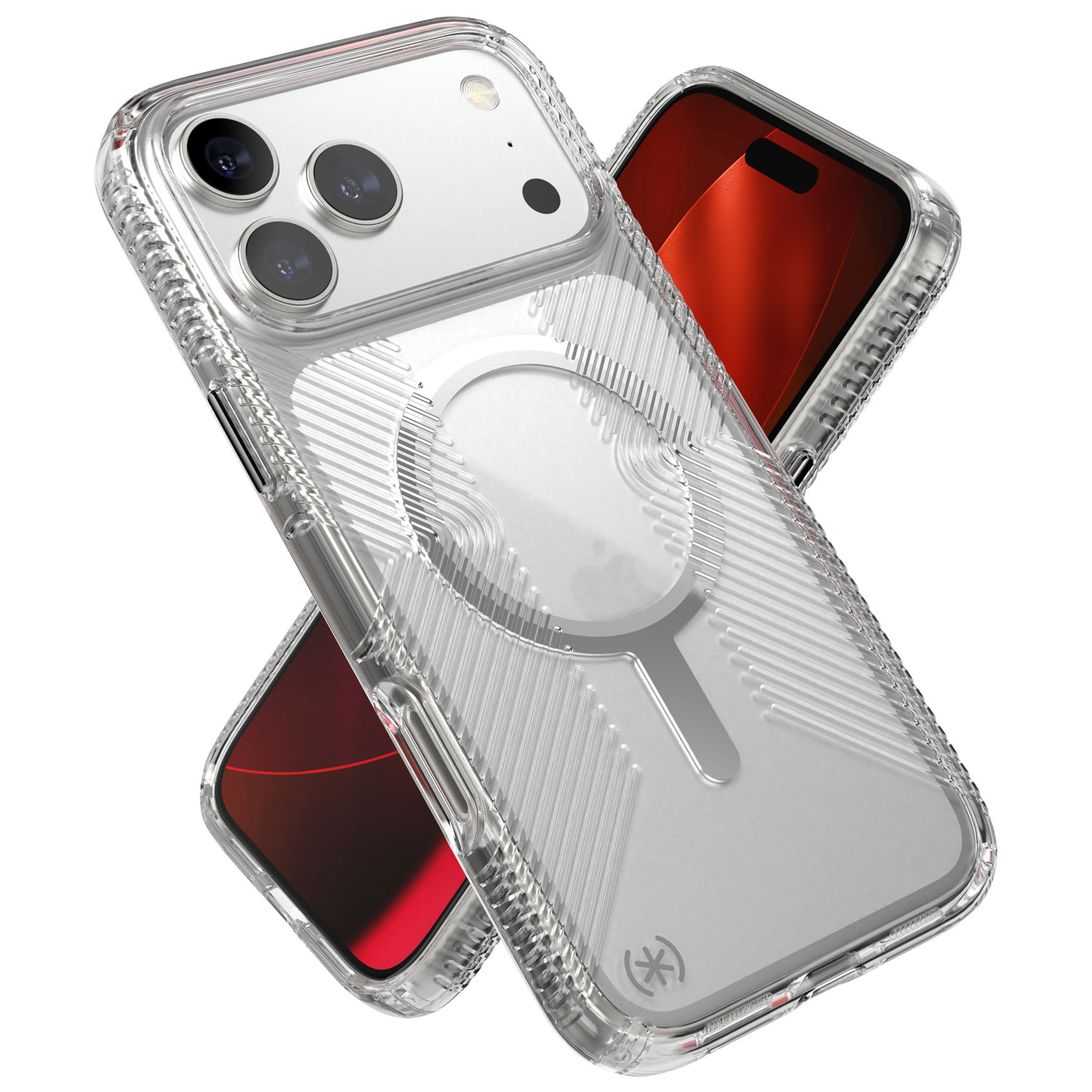 Speck Presidio Perfect-Clear Grip Fitted Hard Shell Case with MagSafe for iPhone 17 Pro Max - Clear/Silver
