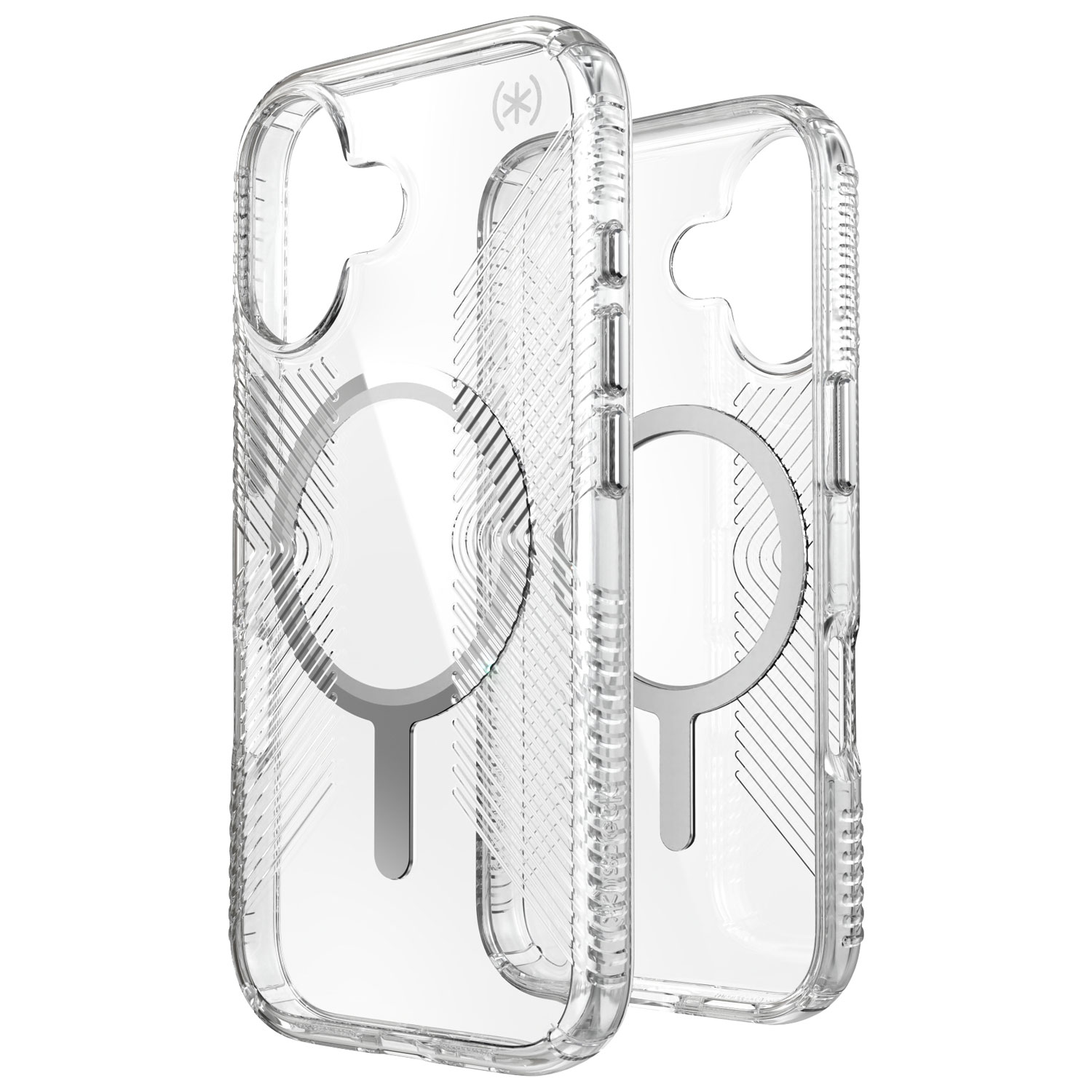 Speck Presidio Perfect-Clear Grip Fitted Hard Shell Case with MagSafe for iPhone 17 - Clear/Silver