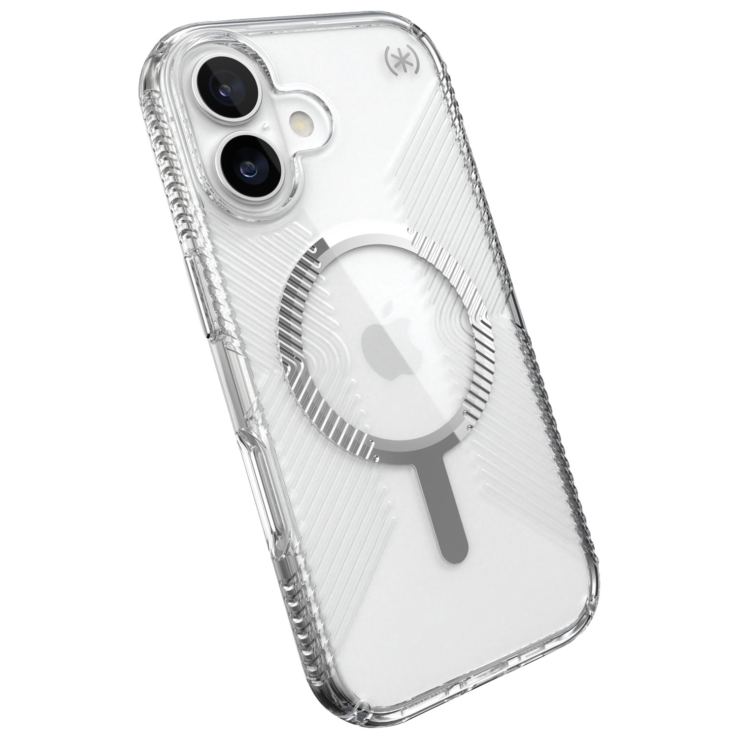 Speck Presidio Perfect-Clear Grip Fitted Hard Shell Case with MagSafe for iPhone 17 - Clear/Silver