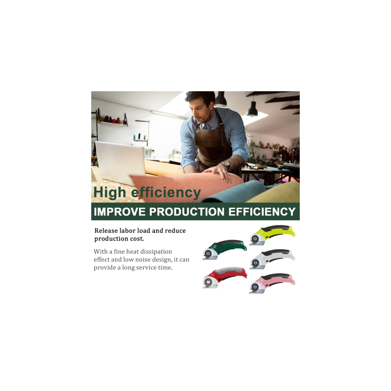 Coupe-carton électrique, ciseaux rotatifs électriques portatifs sans fil avec dispositif de sécurité, convient au cuir, au feutre et aux tapis