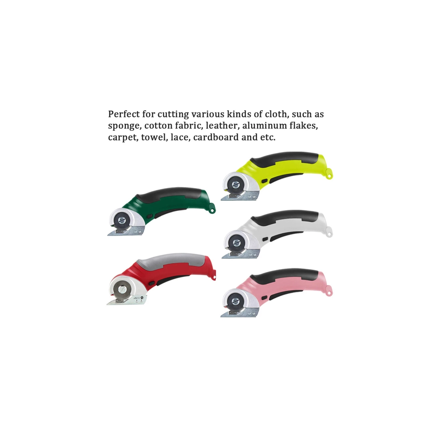 Coupe-carton électrique, ciseaux rotatifs électriques portatifs sans fil avec dispositif de sécurité, convient au cuir, au feutre et aux tapis