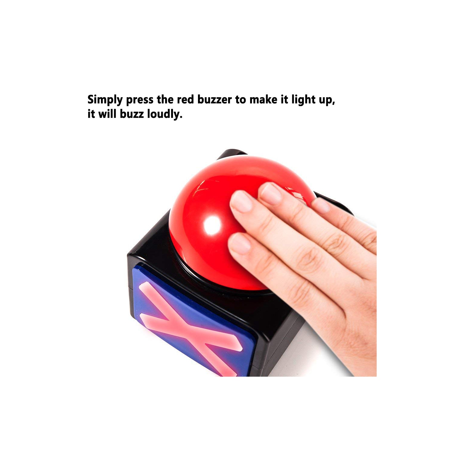 2-Pack Buzzer for Trivia Game, Question and Answer Buzzer Button with Light and Alarm Sound, Suitable for Family, Party, and Competition