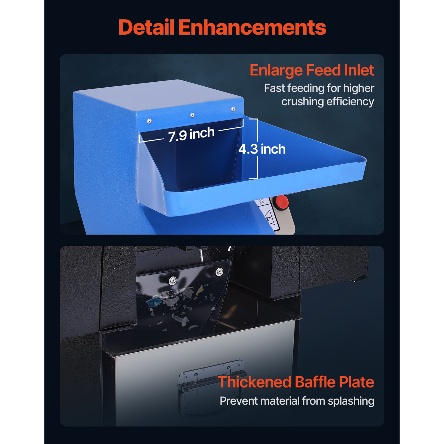 VEVOR 3HP/2.2KW Plastic Shredder Crusher, Plastic Bottle Grinder Granulator, 100-150kg/h Capacity Pulverizer Recycling Machine with Wheels,SDK-11