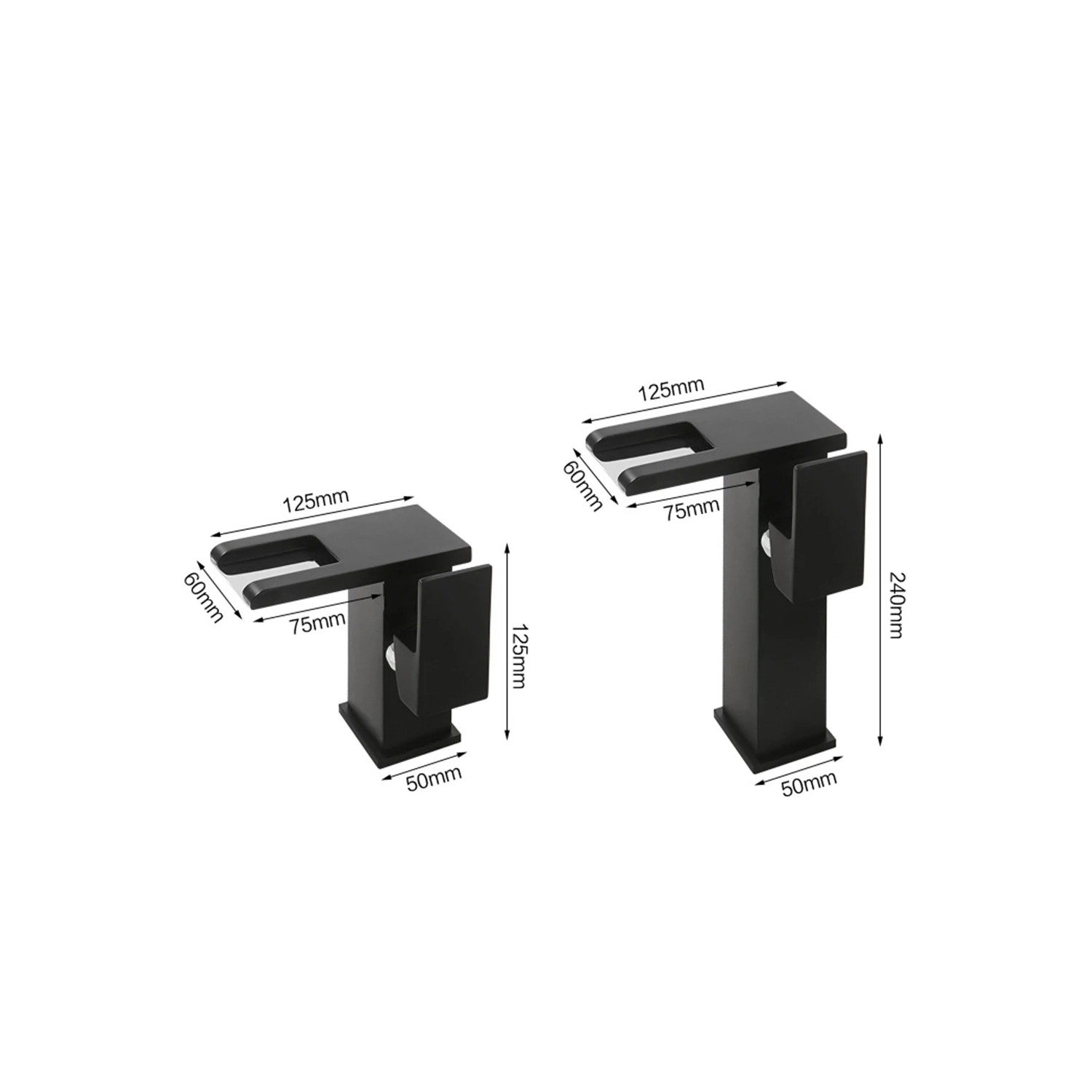 LED Bathroom Sink Faucet Three Colors Change With Temperature LED Waterfall Hot and Cold Water Mixer Taps W Supply Lines Vanity Lavatory Deck Mount