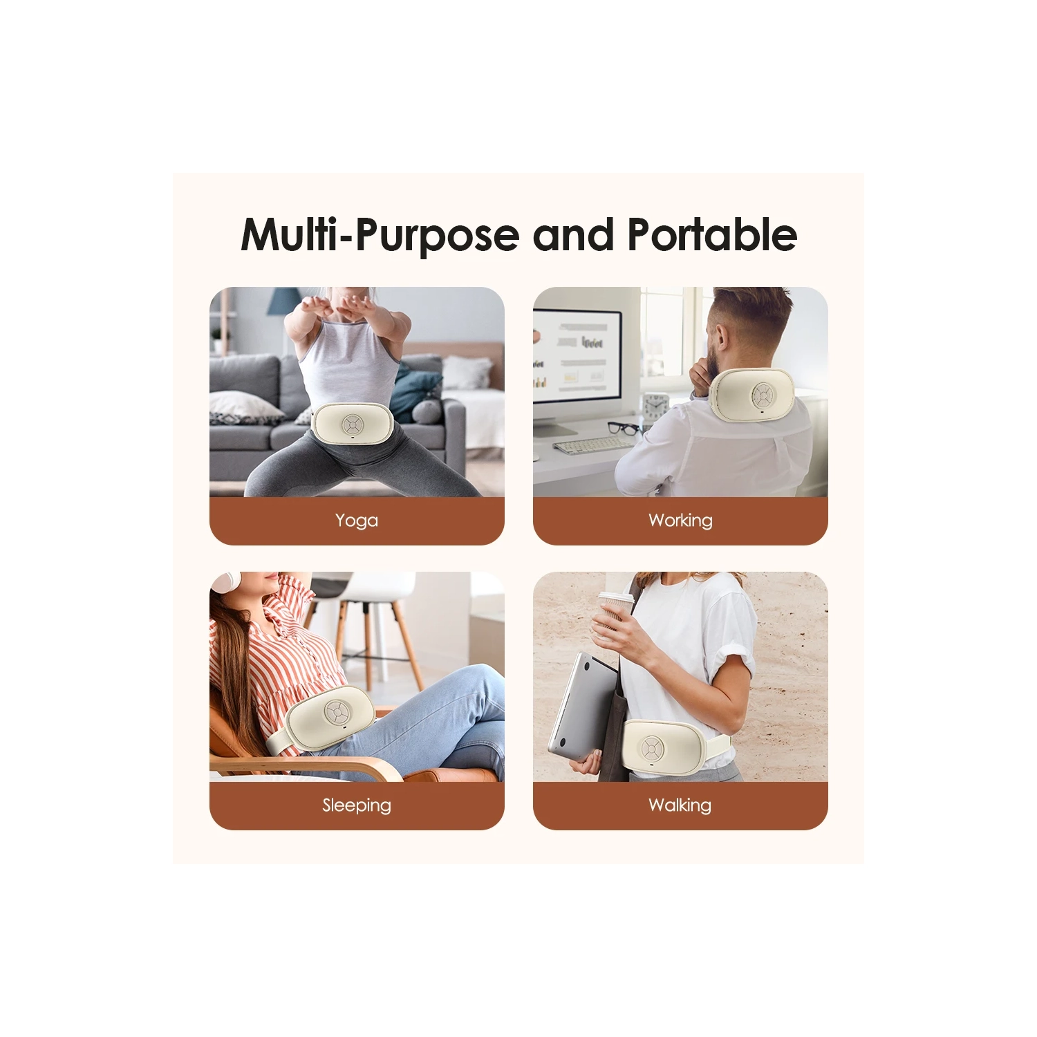 Abdominal Massager, Rechargeable Heated Abdominal Massage Device, Soothing Kneading Belly Massager for Digestive Comfort, Warming Palace