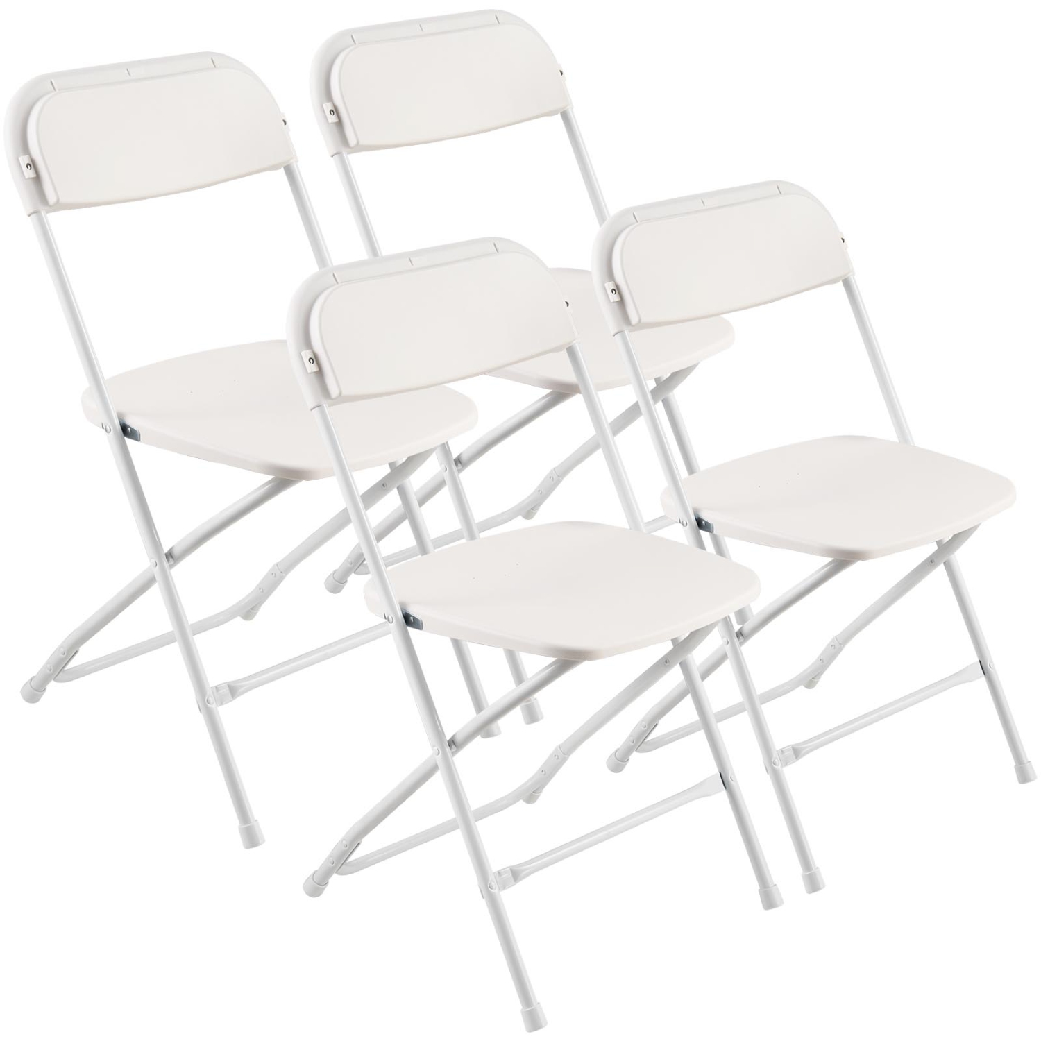 VEVOR 4 Pack Folding Chairs, Foldable Plastic Chairs with Heavy Duty Metal Frame, Portable Folding Card Table Chairs, Stackable Indoor Outdoor Seats