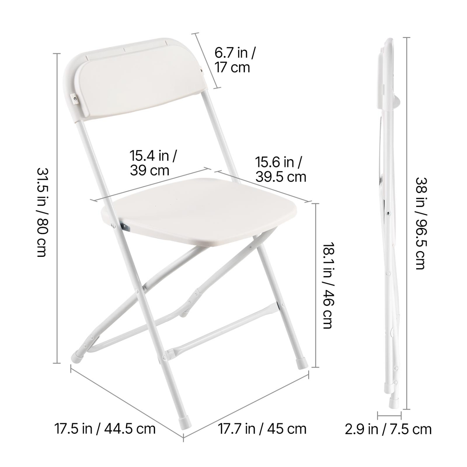 VEVOR 4 Pack Folding Chairs, Foldable Plastic Chairs with Heavy Duty Metal Frame, Portable Folding Card Table Chairs, Stackable Indoor Outdoor Seats