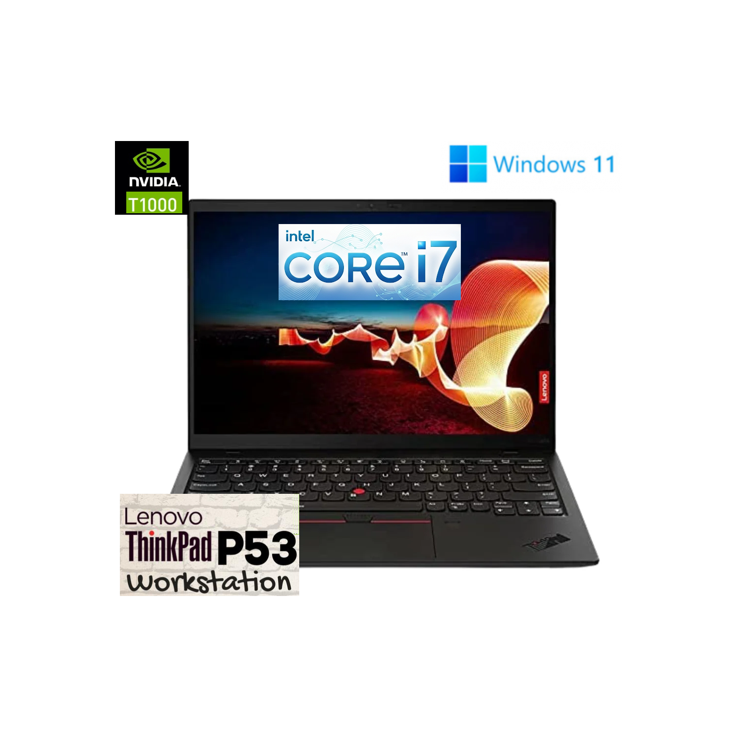 Refurbished, Lenovo ThinkPad P53, 15.6" 1080p FHD, Fast Intel i7-9750H, 32GB RAM, Autodesk™ Certified Nvidia Quadro T1000 GPU, Highspeed 256GB SSD,