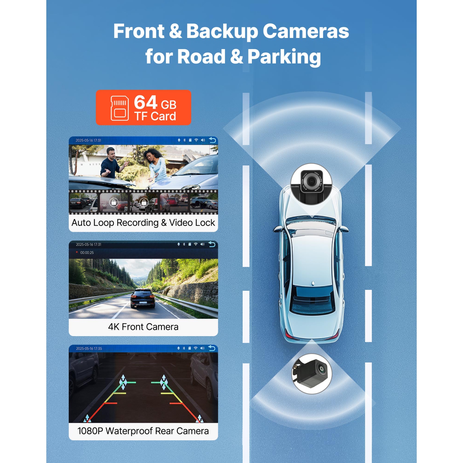 Chaîne stéréo d'auto sans fil VEVOR de 9&nbsp;po, radio portative HD écran tactile avec Apple CarPlay et Android Auto, écran CarPlay avec caméras