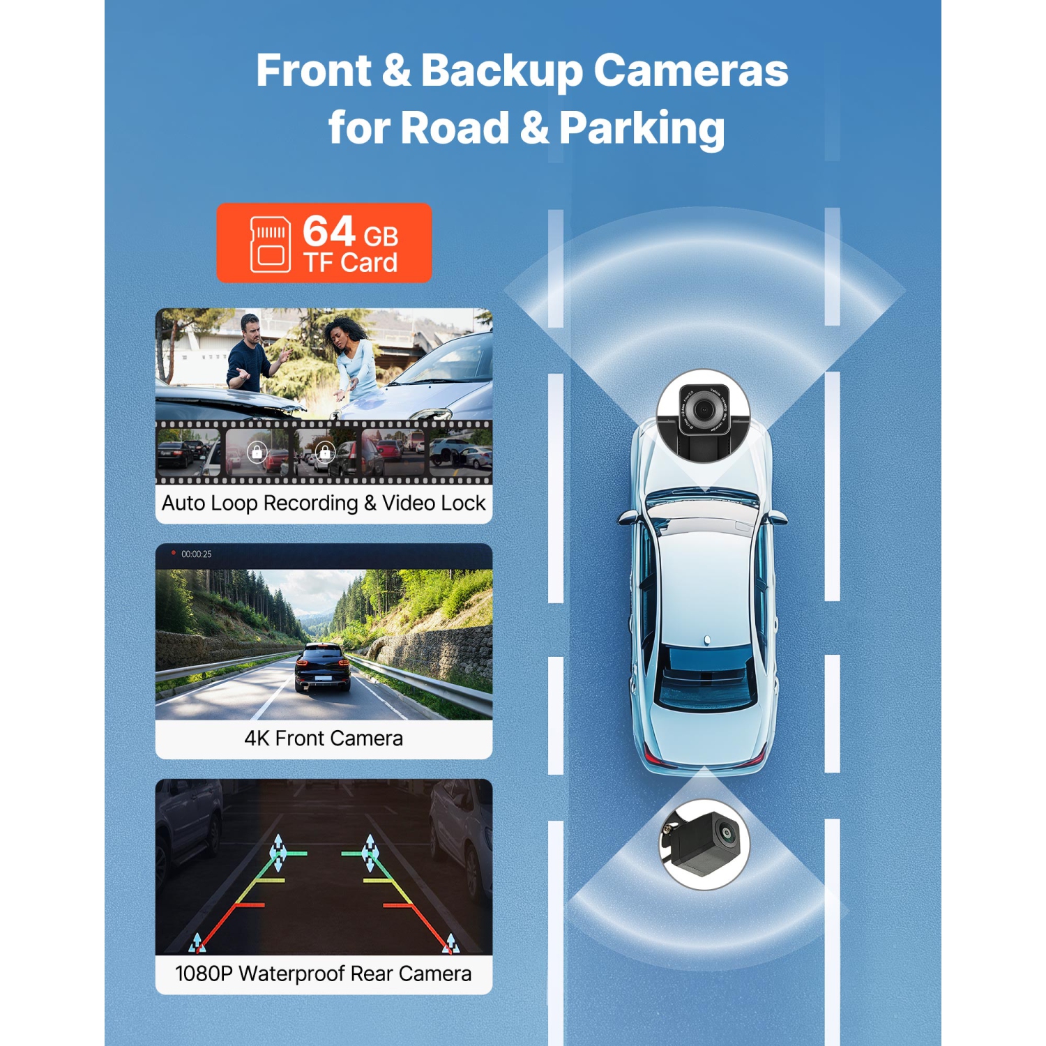 Chaîne stéréo d'auto sans fil VEVOR de 10&nbsp;po, radio portative HD écran tactile avec Apple CarPlay et Android Auto, écran CarPlay avec caméras