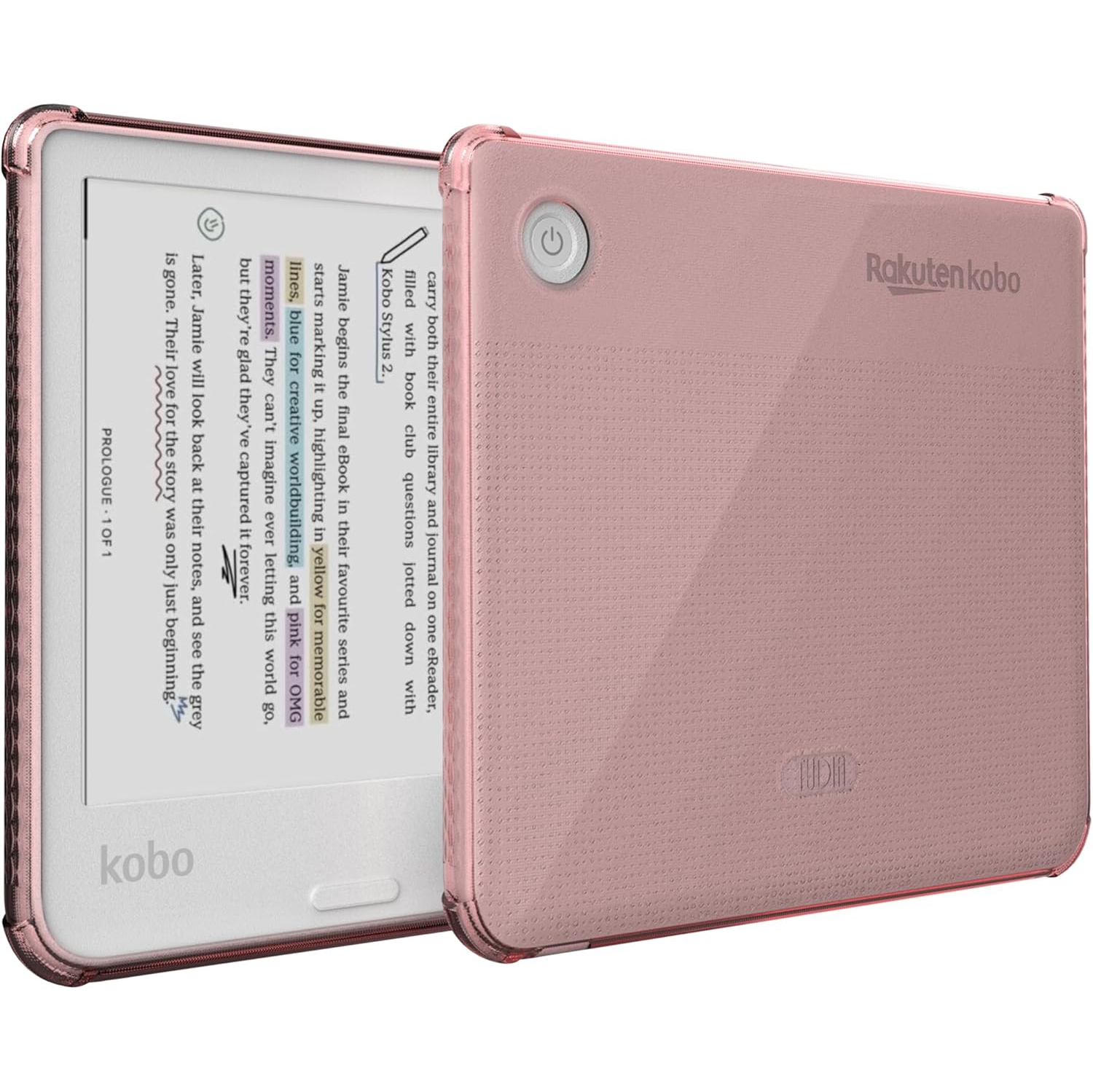 TUDIA SKN for Kobo Libra Colour Case 2024 Clear Back Cover - Pink