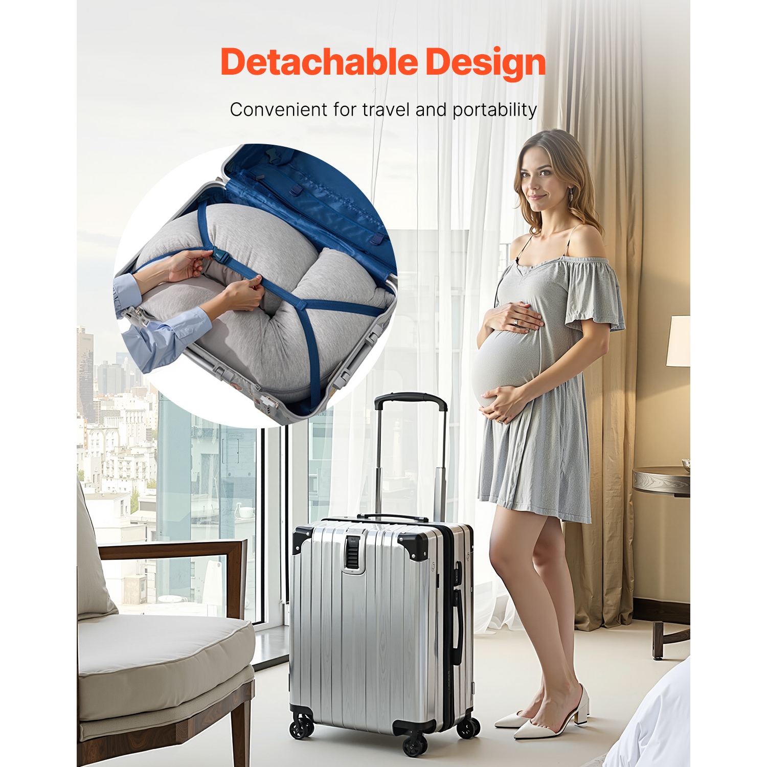 VEVOR Pregnancy Pillows for Side Sleeping, L-Shaped Maternity Pillow for Pregnant Women, Soft & Breathable Pregnancy Body Pillow with Washable Jersey