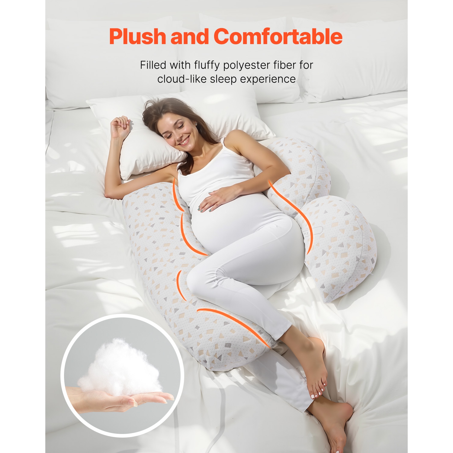 VEVOR Pregnancy Pillows for Sleeping, Adjustable Maternity Pillow for Pregnant Women, Soft Pregnancy Body Pillow with Removable & Washable Cover for
