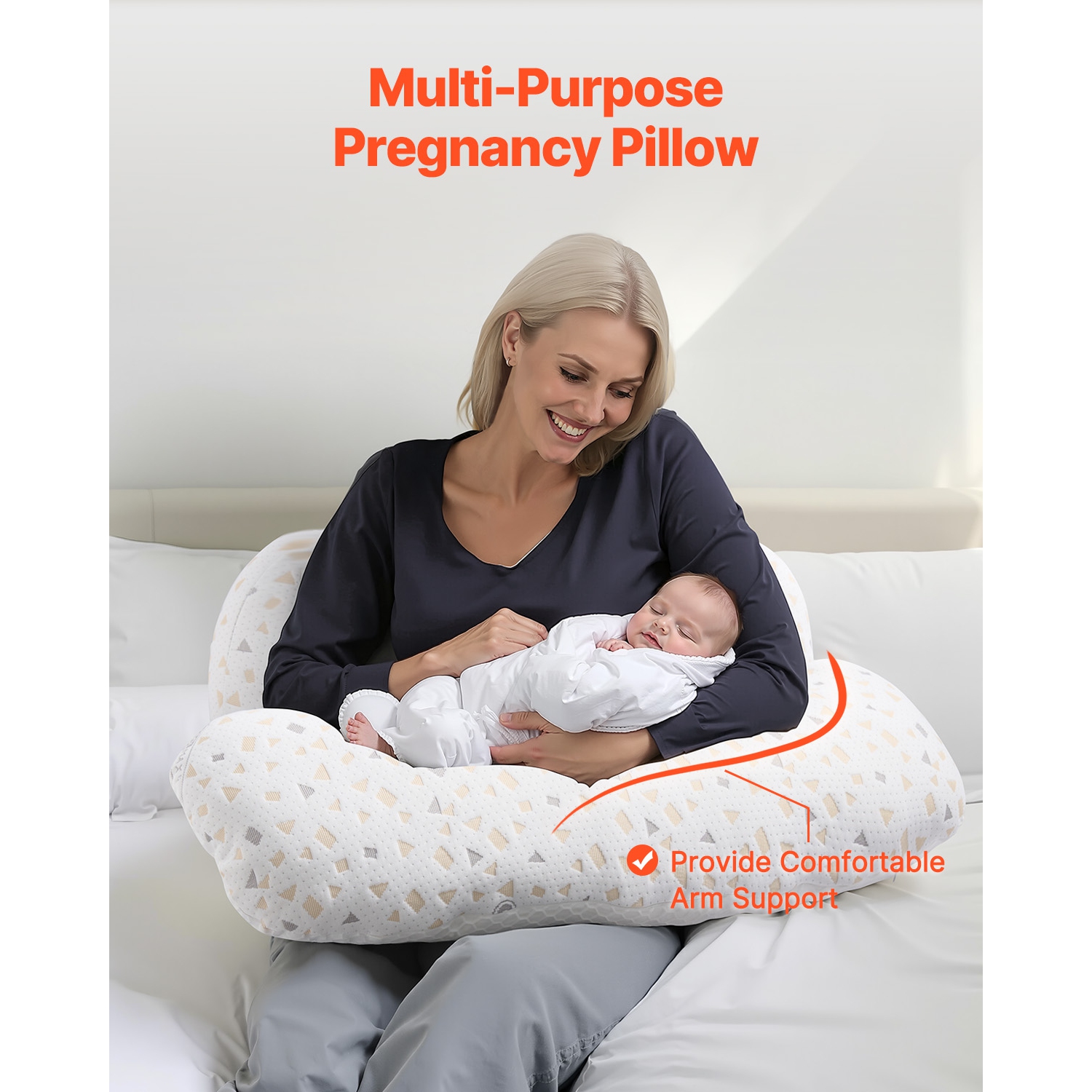 VEVOR Pregnancy Pillows for Sleeping, Adjustable Maternity Pillow for Pregnant Women, Soft Pregnancy Body Pillow with Removable & Washable Cover for