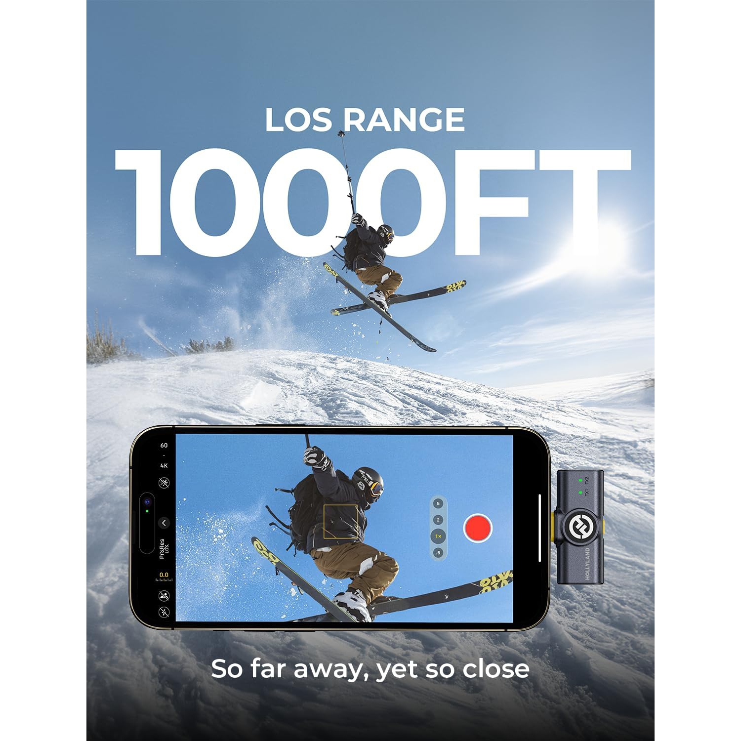 Hollyland Lark M2 Wireless Lavalier Microphone for iPhone/Android/Camera/PC with Lightning/USB-C/Plug, 48KHz 24Bit 1000ft Range, Noise Cancellation,