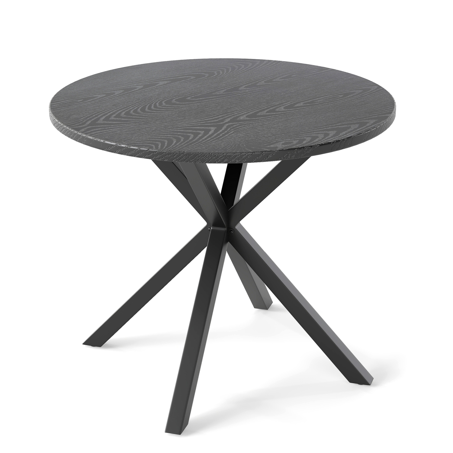 Gymax 34 Inch Round Patio Bistro Table w/ Wood-Like Top & X-Shaped Legsfor Outside