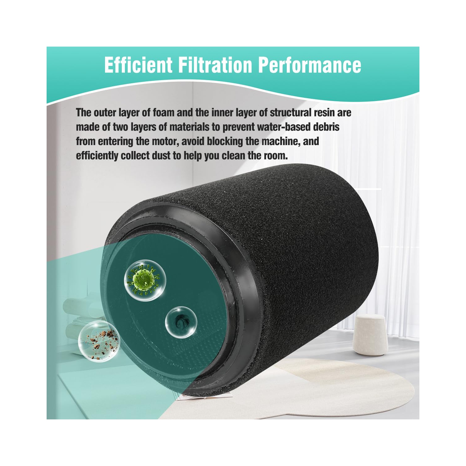 2-Pack Vacuum Cleaner Filter Replacement for Ridgid VF7000 Vacuum Cleaners