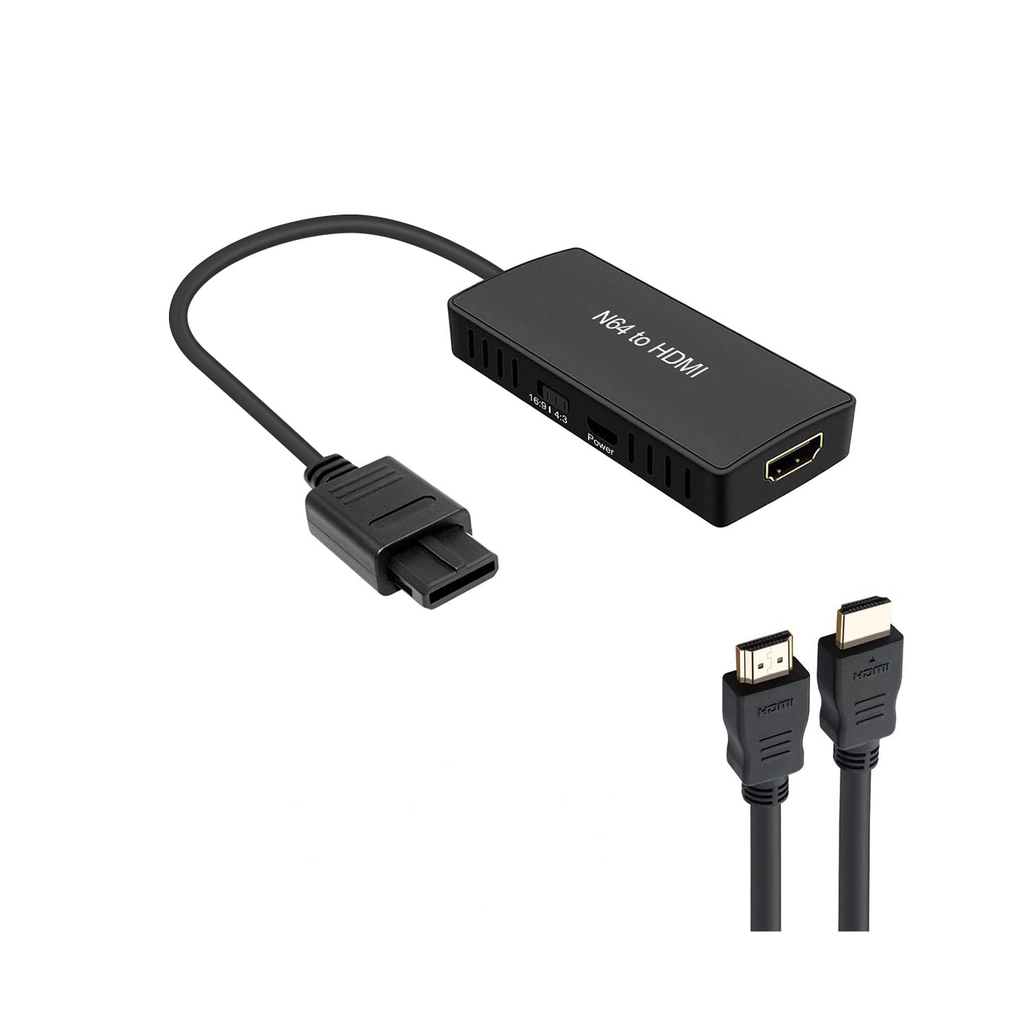 Adaptateur convertisseur N64 à HDMI, prise en charge de la conversion 16:9/4:3, câble HDMI adapté pour N64/SNES/NGC/SFC