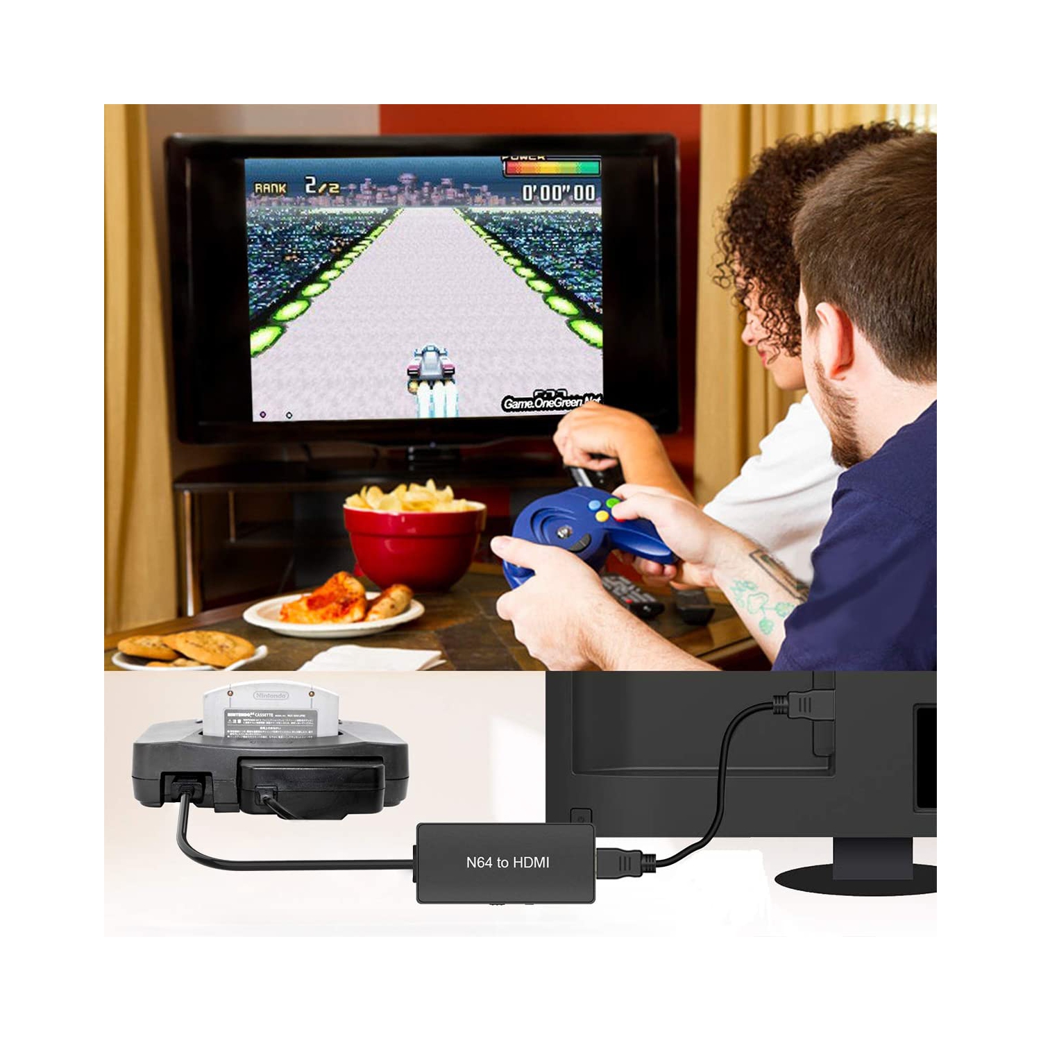 Adaptateur convertisseur N64 à HDMI, prise en charge de la conversion 16:9/4:3, câble HDMI adapté pour N64/SNES/NGC/SFC