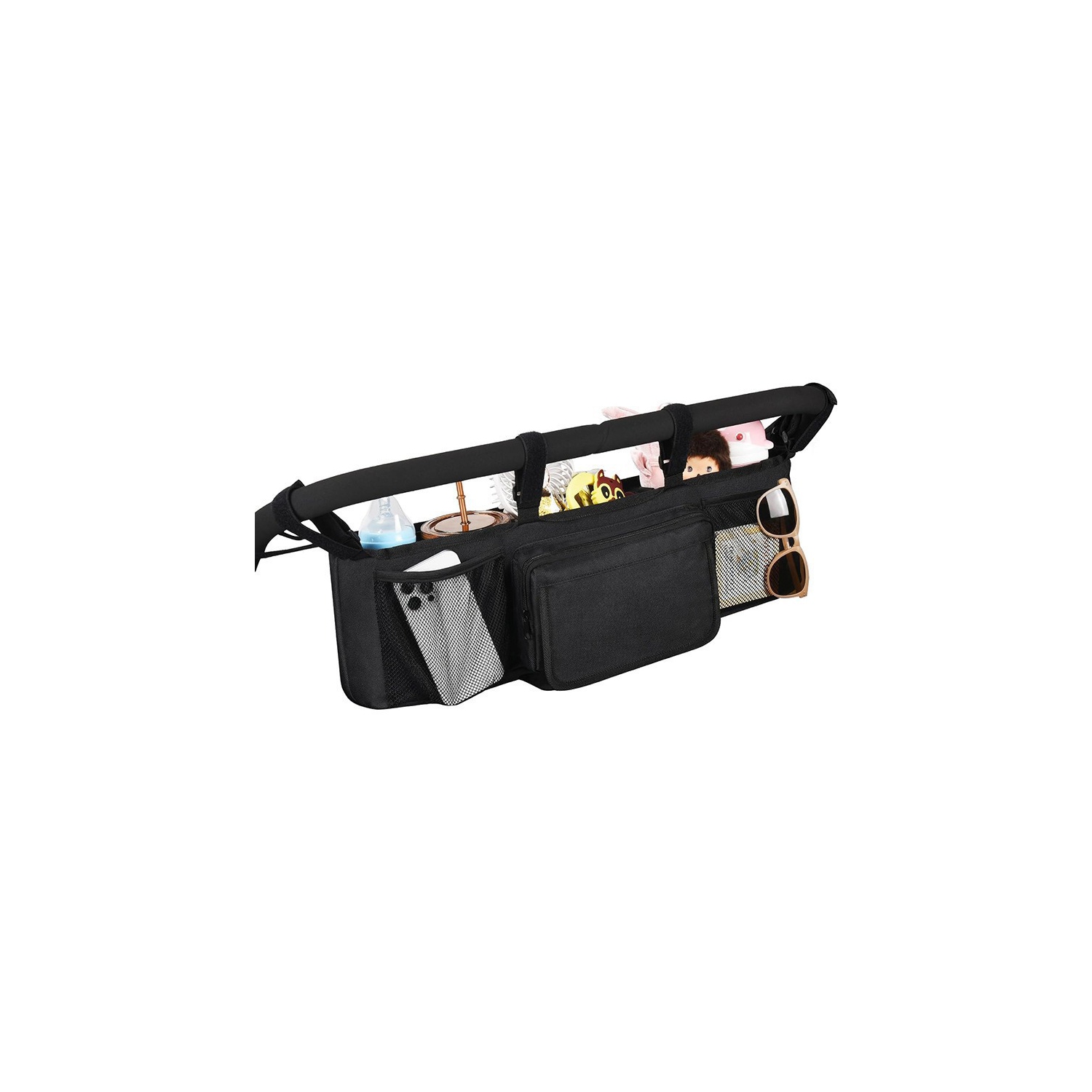 Double Stroller Storage Bag with Two Pockets, Stroller Accessory for New Parents