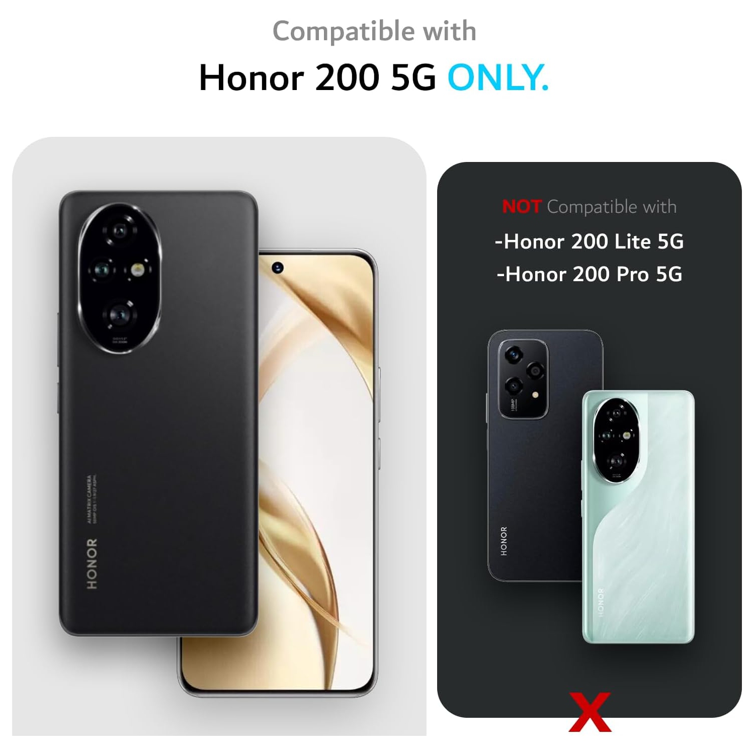 TUDIA MergeGrip for Honor 200 Case 5G Military Grade Cover - Indigo Blue