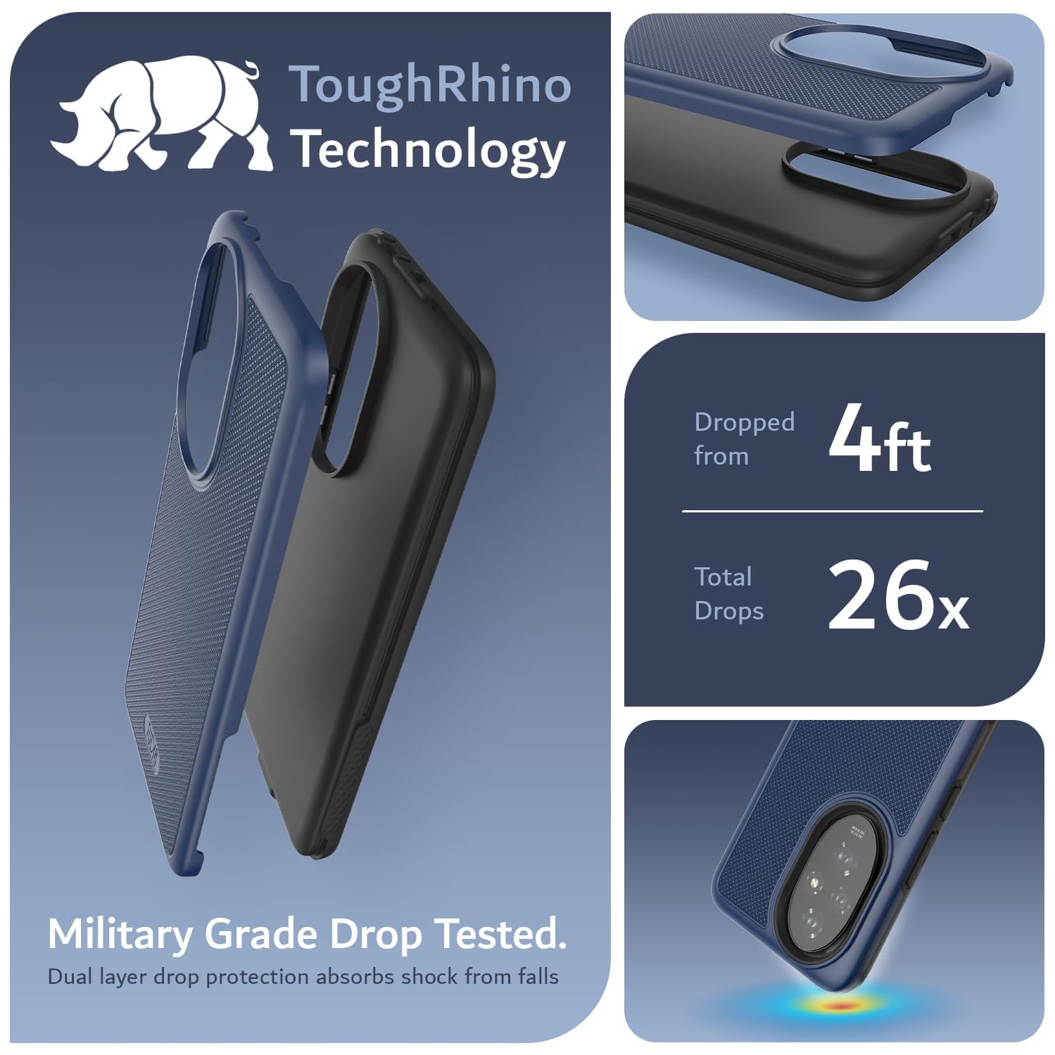 TUDIA MergeGrip for Honor 200 Case 5G Military Grade Cover - Indigo Blue