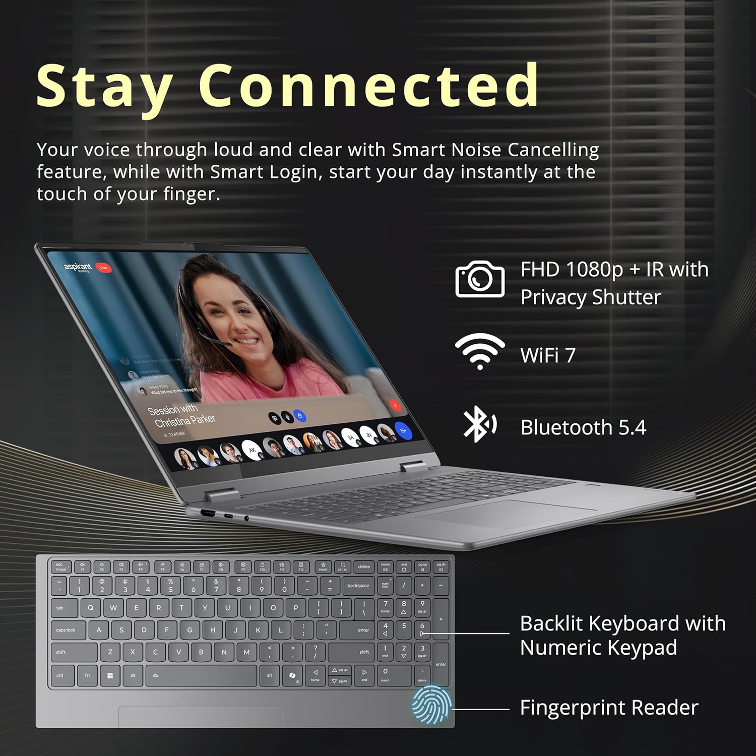 Lenovo Yoga 7i 2-in-1 16" 2K Touchscreen Laptop, Intel Ultra 5 226V,2.5TB Storage,16GB LPDDR5X,Intel Arc Graphics,Backlit Keyboard,Win 11 Pro,Gray