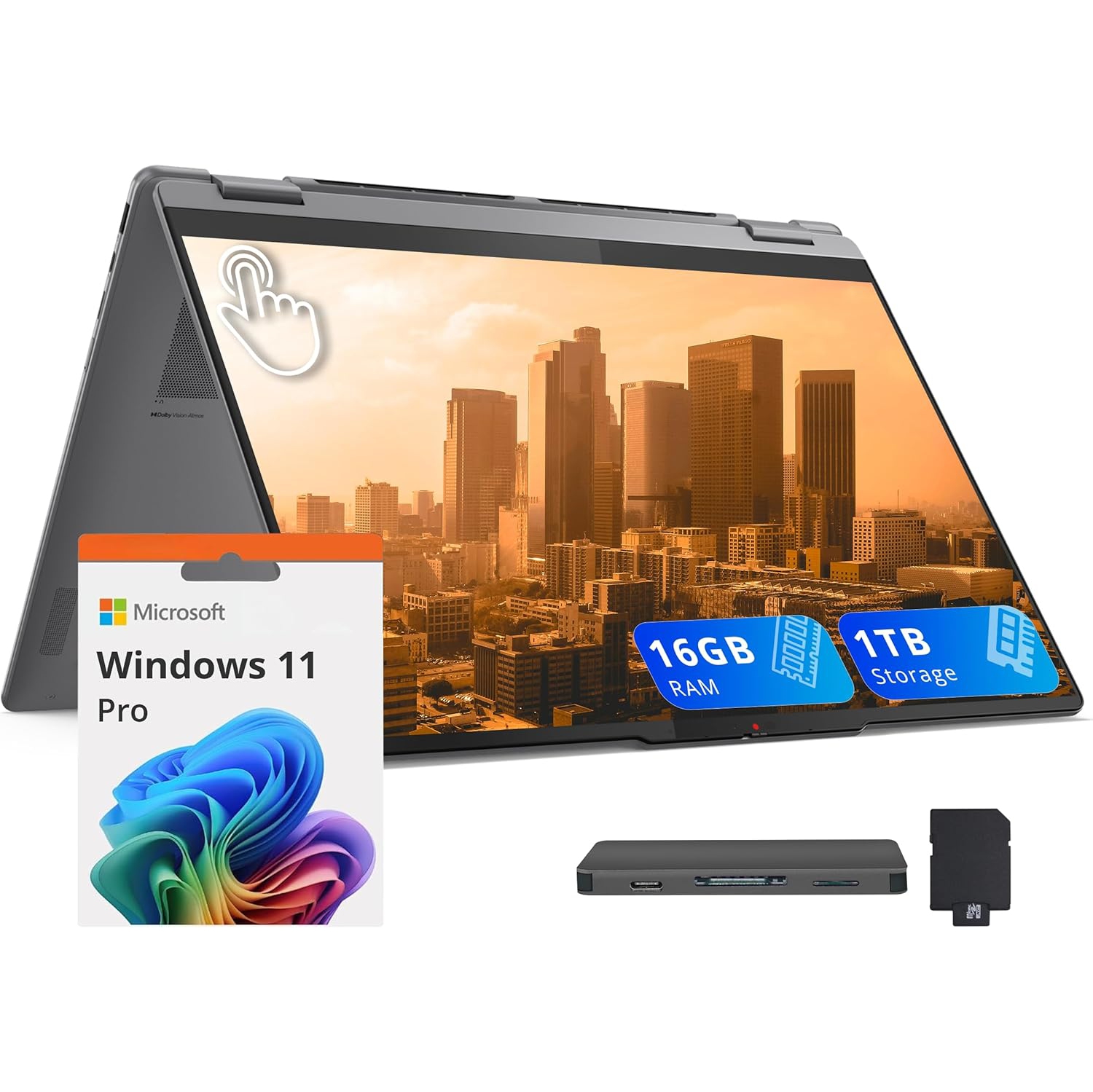 Lenovo Yoga 7i 2-in-1 16" 2K Touchscreen Laptop, Intel Ultra 5 226V,1TB Storage, 16GB LPDDR5X,Intel Arc Graphics,Backlit Keyboard,Win 11 Pro,Gray