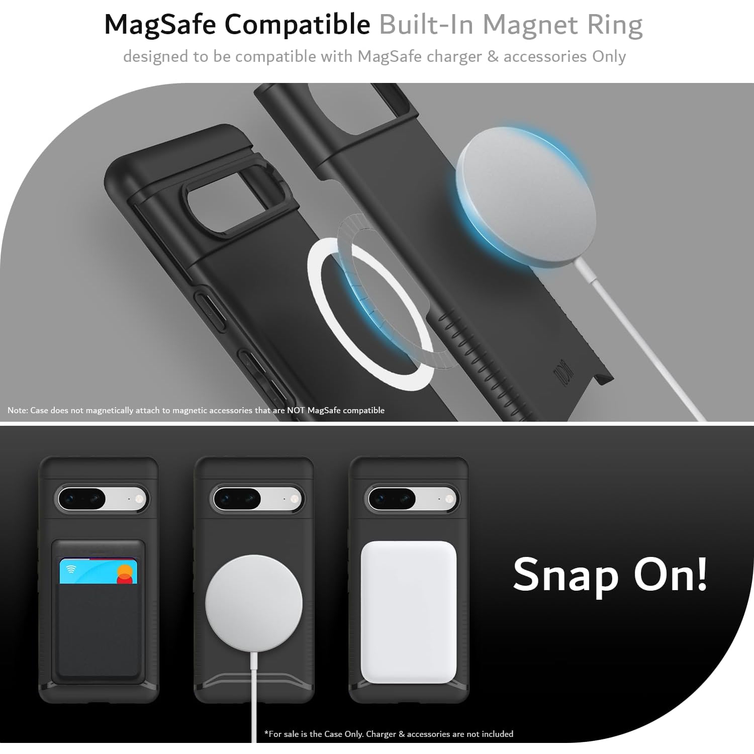 Étui Merge de TUDIA compatible avec MagSafe pour Pixel 7 de Google 2022 - Noir mat