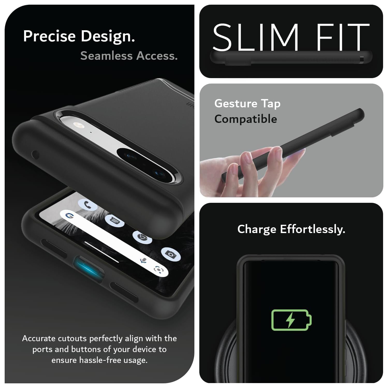 Étui Merge de TUDIA compatible avec MagSafe pour Pixel 7 de Google 2022 - Noir mat