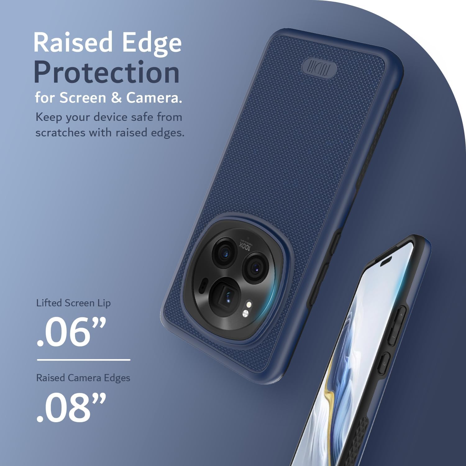 TUDIA MergeGrip for Honor Magic 6 Pro Case 5G 2024 Military Grade Cover - Indigo Blue