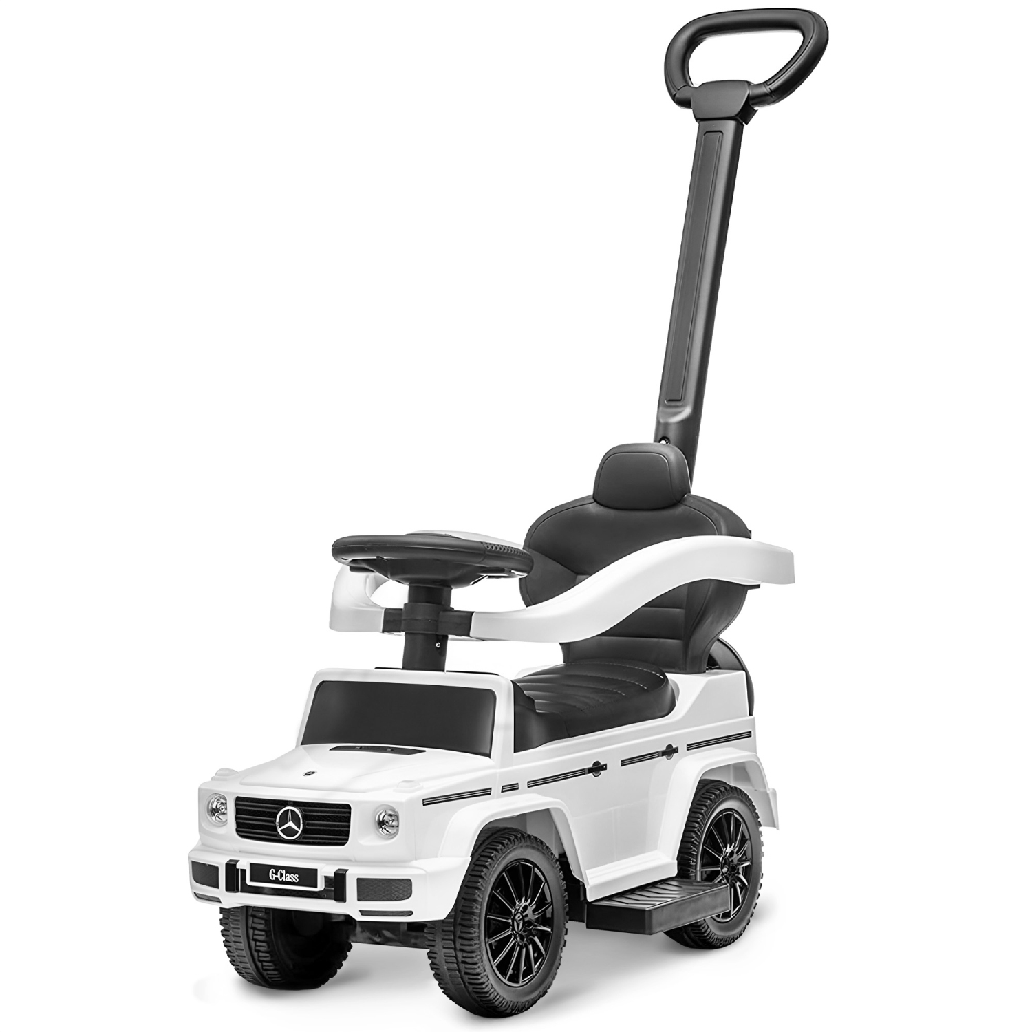 Best Ride On Cars – Poussette d'extérieur pour enfants Mercedes G-Wagon 3-en-1, blanc