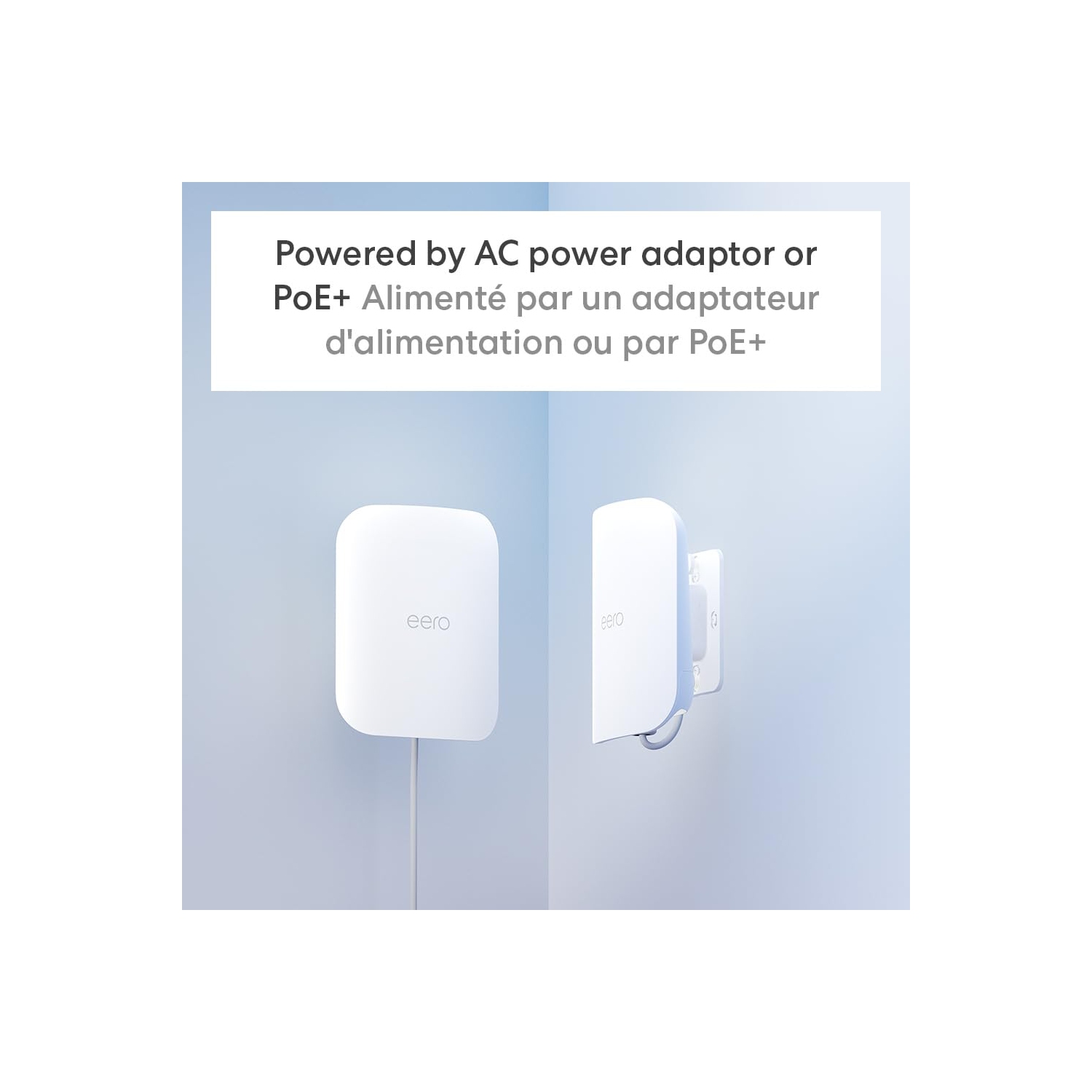 Routeur Wi-Fi maillé bibande extérieur 7 d'Eero, cote de résistance aux intempéries IP66, couverture jusqu'à 1390 m² extérieur, paquet de 1,