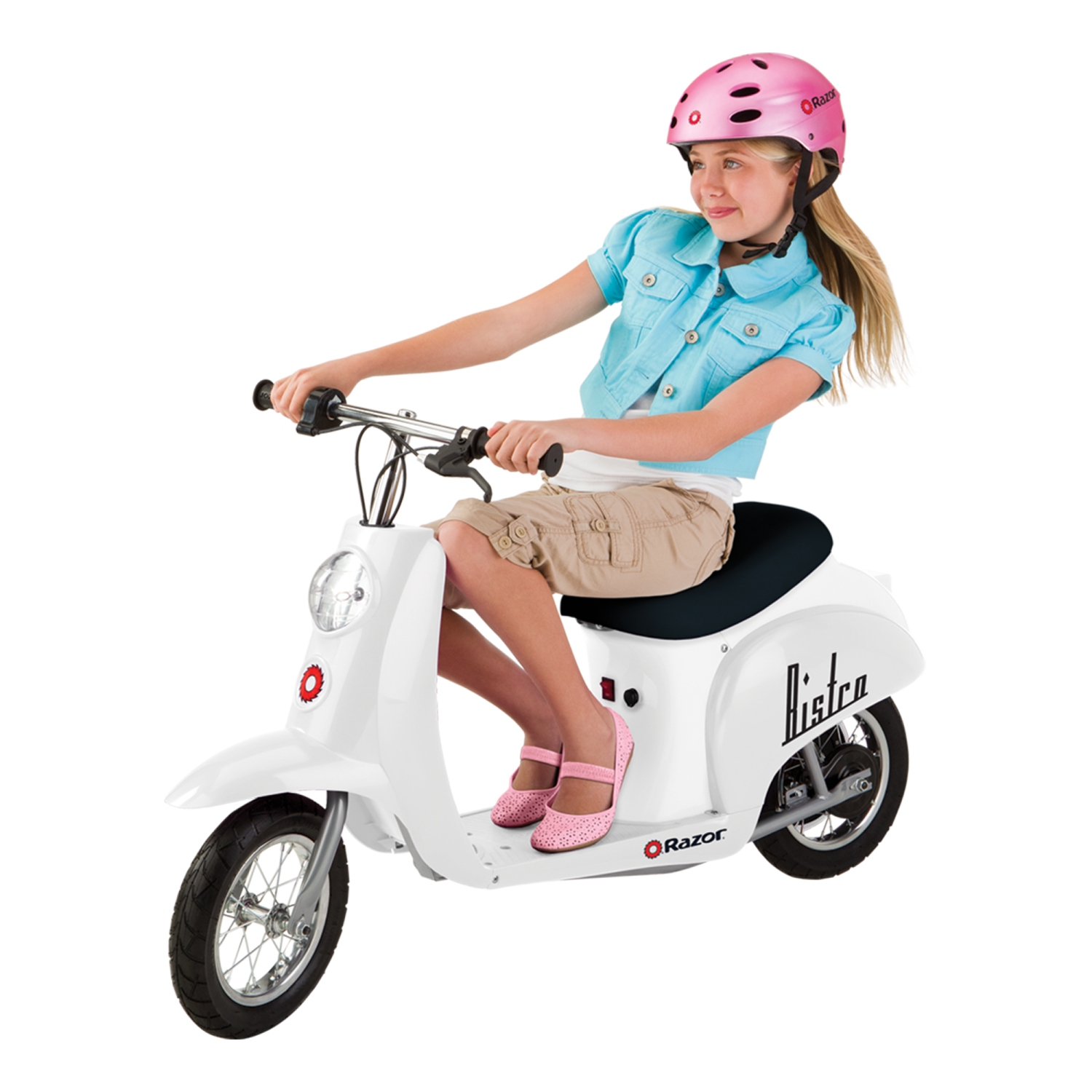 Trottinette électrique miniature Euro 24&nbsp;V pour enfants Razor Mod, blanc