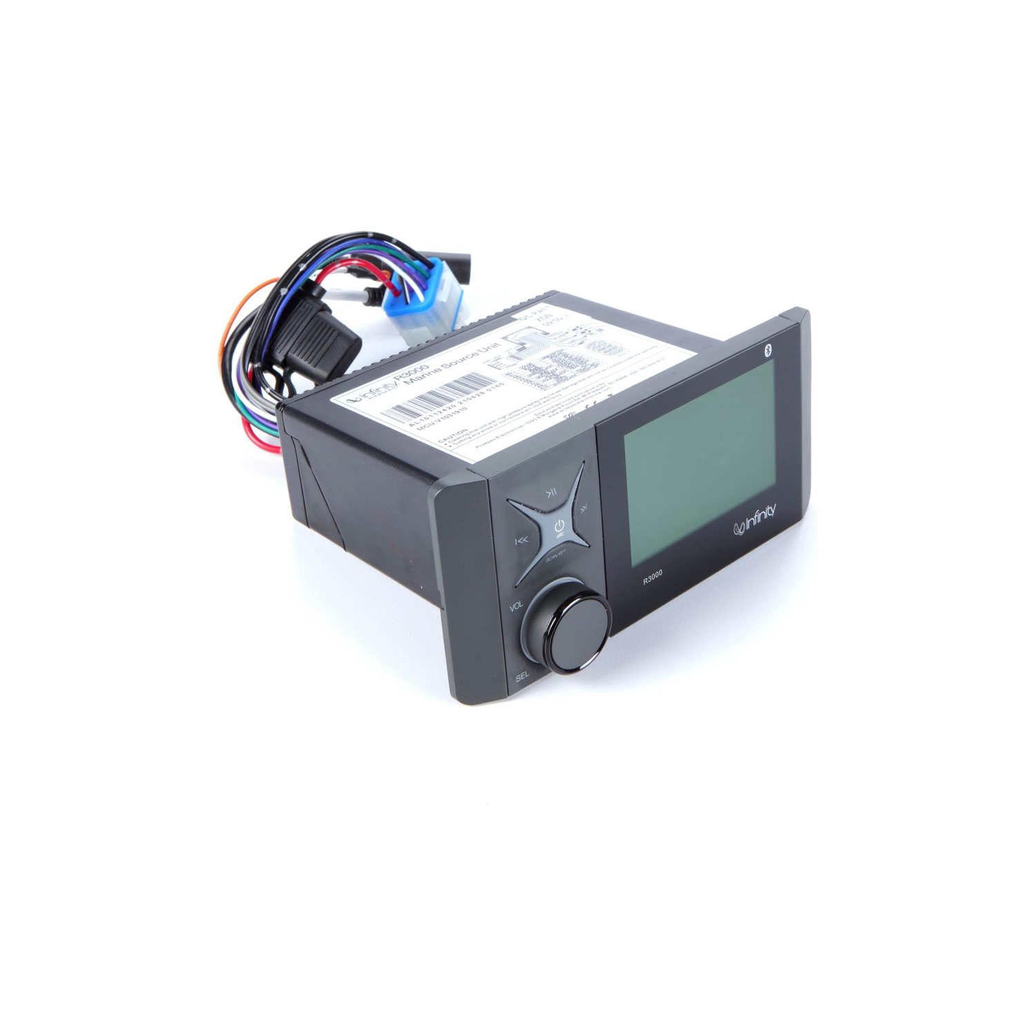 Récepteur multimédia numérique stéréo nautique AM/FM/BT série Wake d'Infinity INF-R3000