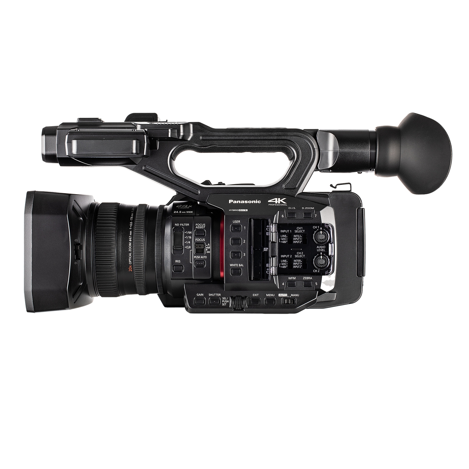 Caméscope professionnel UHD 4K AG-X20ED / HC-X20 de Panasonic avec zoom optique 20x audio XLR + 128&nbsp;Go carte mémoire SDXC