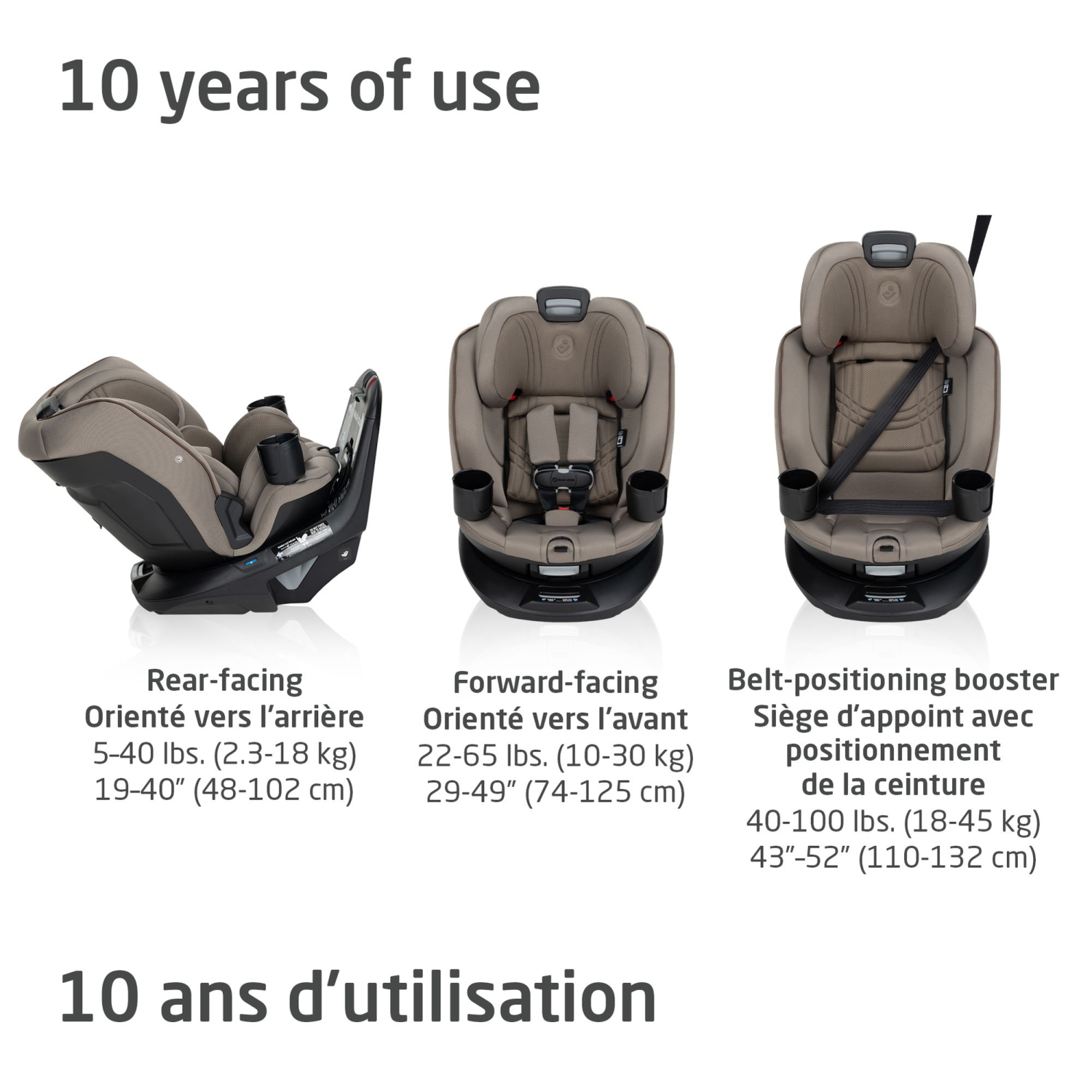 Maxi Cosi Andi 360 Rotating All-In-One Convertible Car Seat - Authentic Truffle