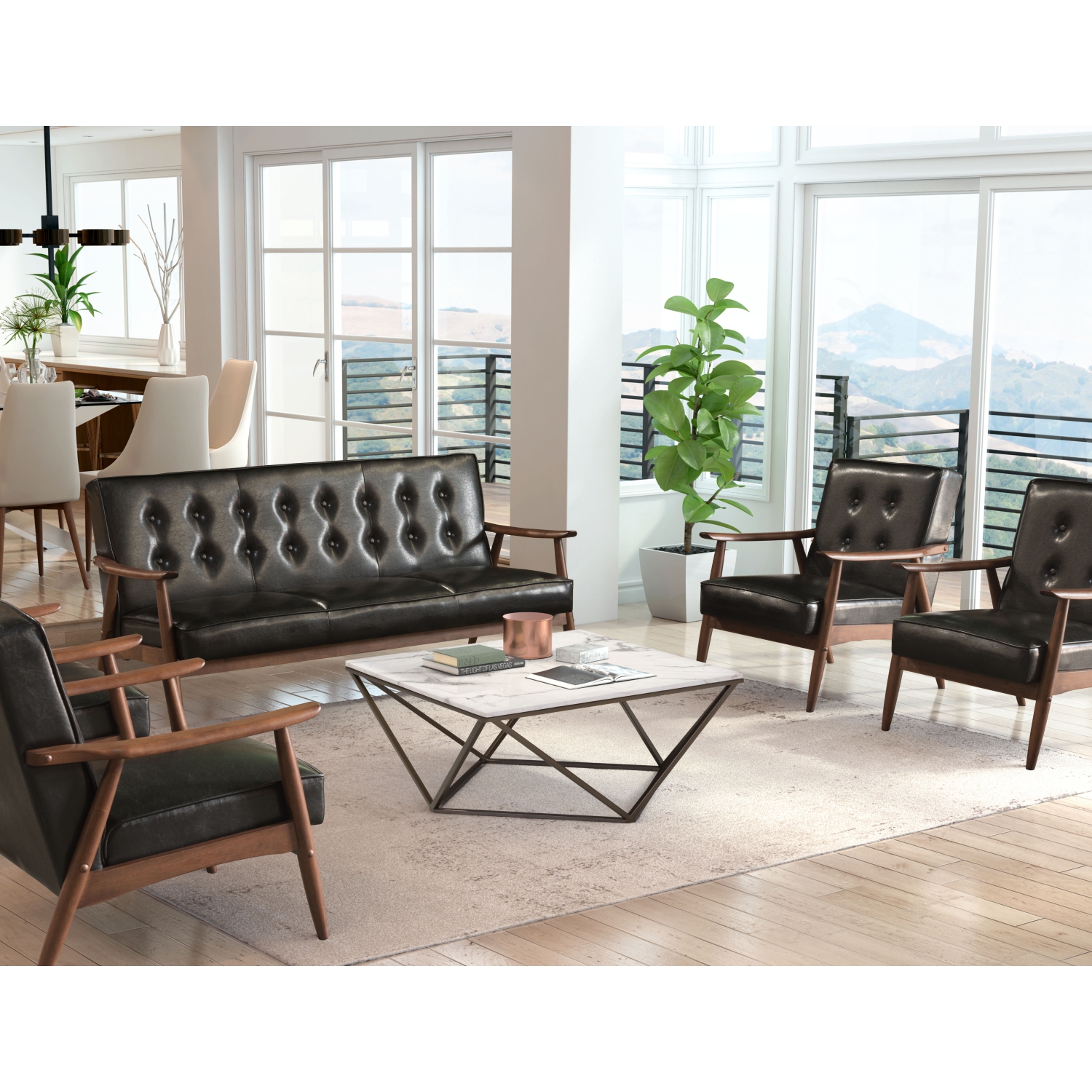 Table basse Tintern blanc et bronze antique