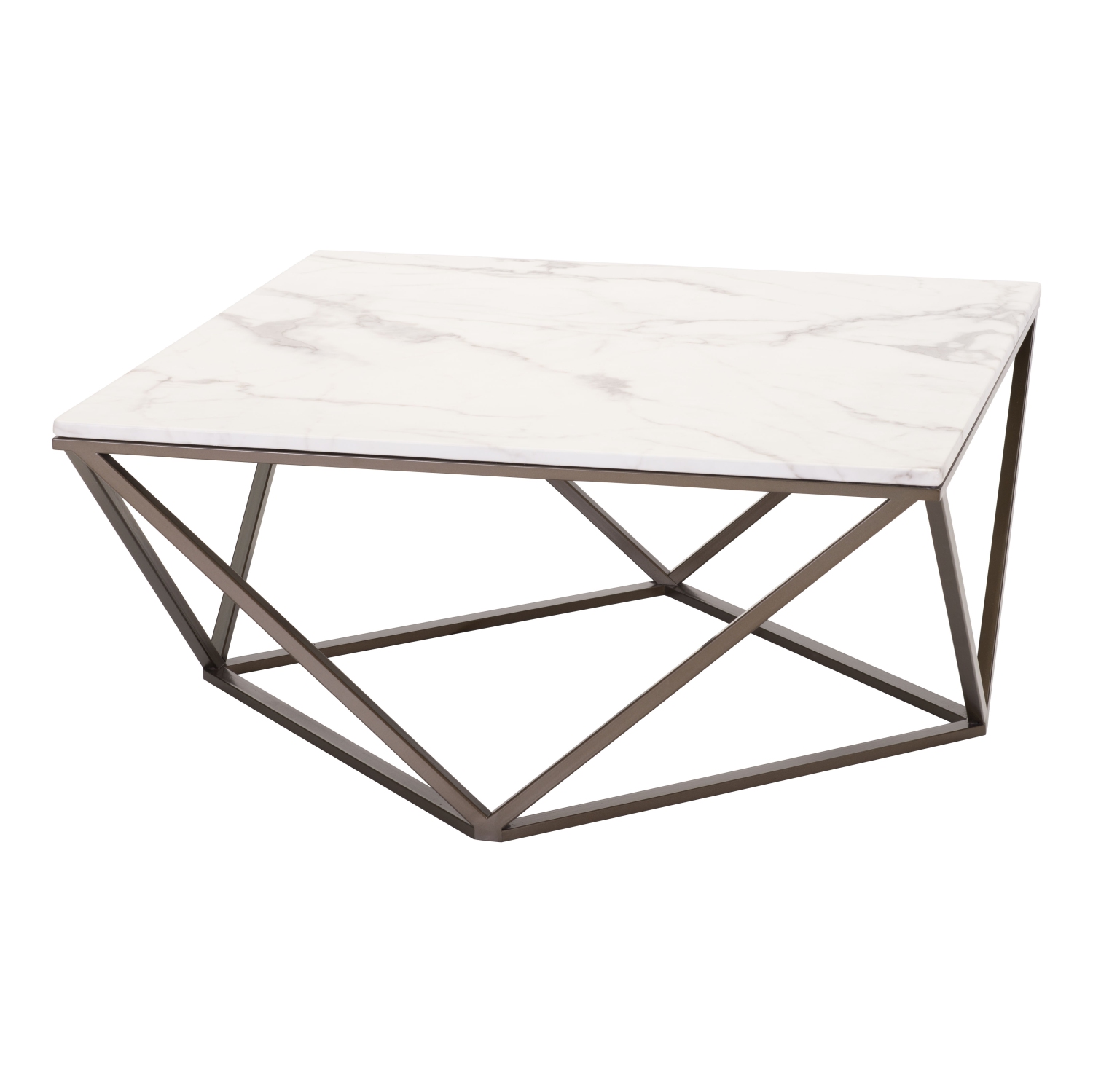 Table basse Tintern blanc et bronze antique