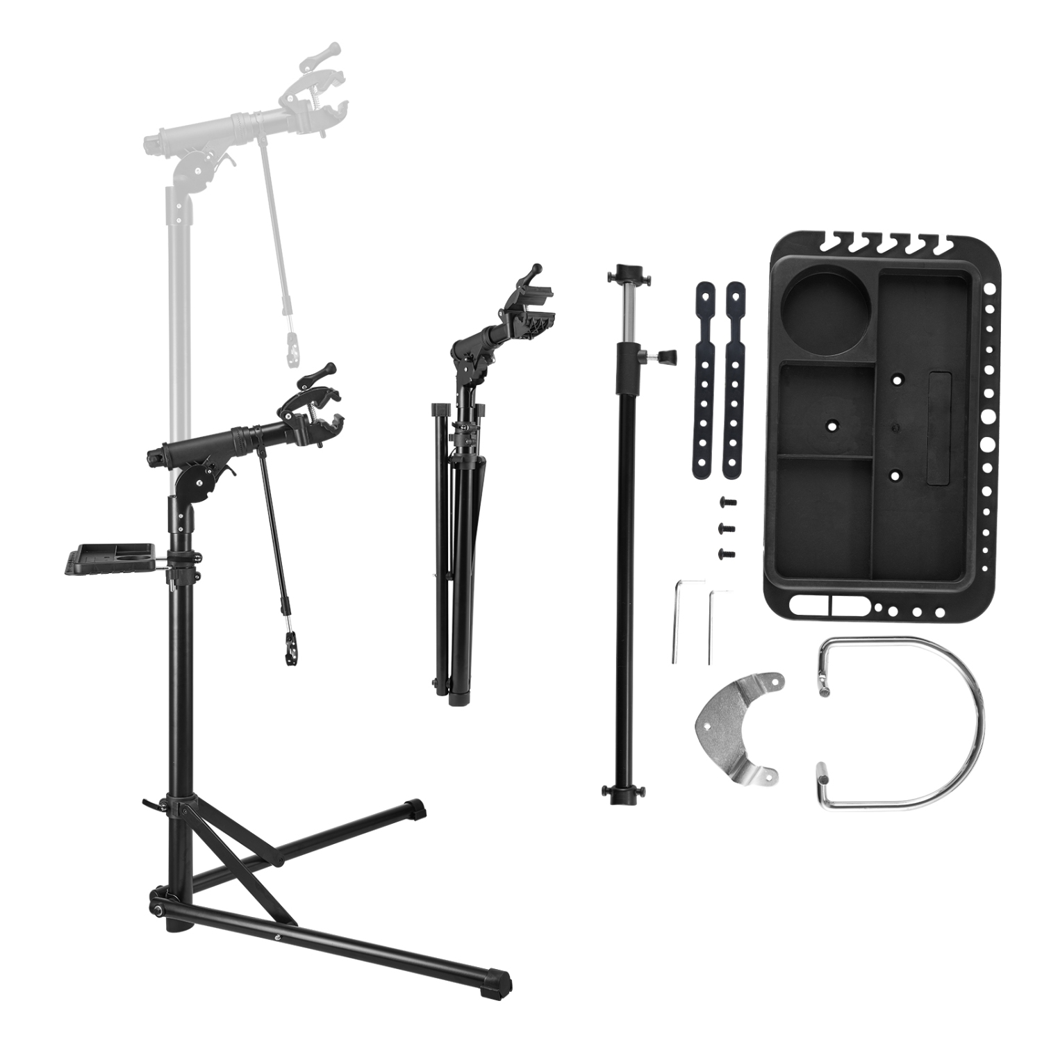 VEVOR 85 lb Bike Repair Stand, Heavy-duty Bicycle Work Stand with 40.7-64.1 in Adjustable Height & Magnetic Tool Tray, Foldable Bicycle Maintenance