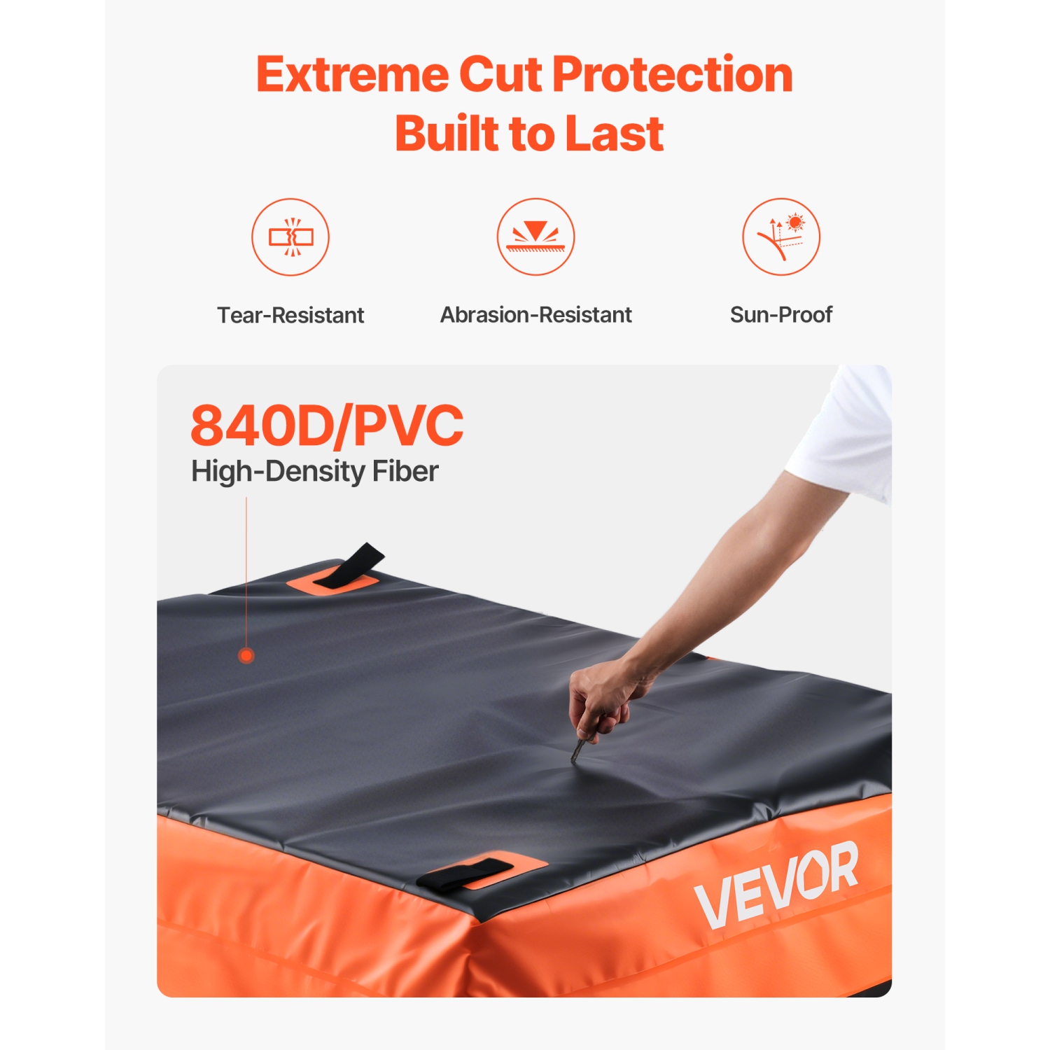 VEVOR 26 Cu. ft Truck Bed Cargo Bag, Waterproof 840D PVC, 51.18 x 40.16 x 21.85 in, Heavy Duty Cargo Bag for Truck Bed with Bungee Cords, Net and