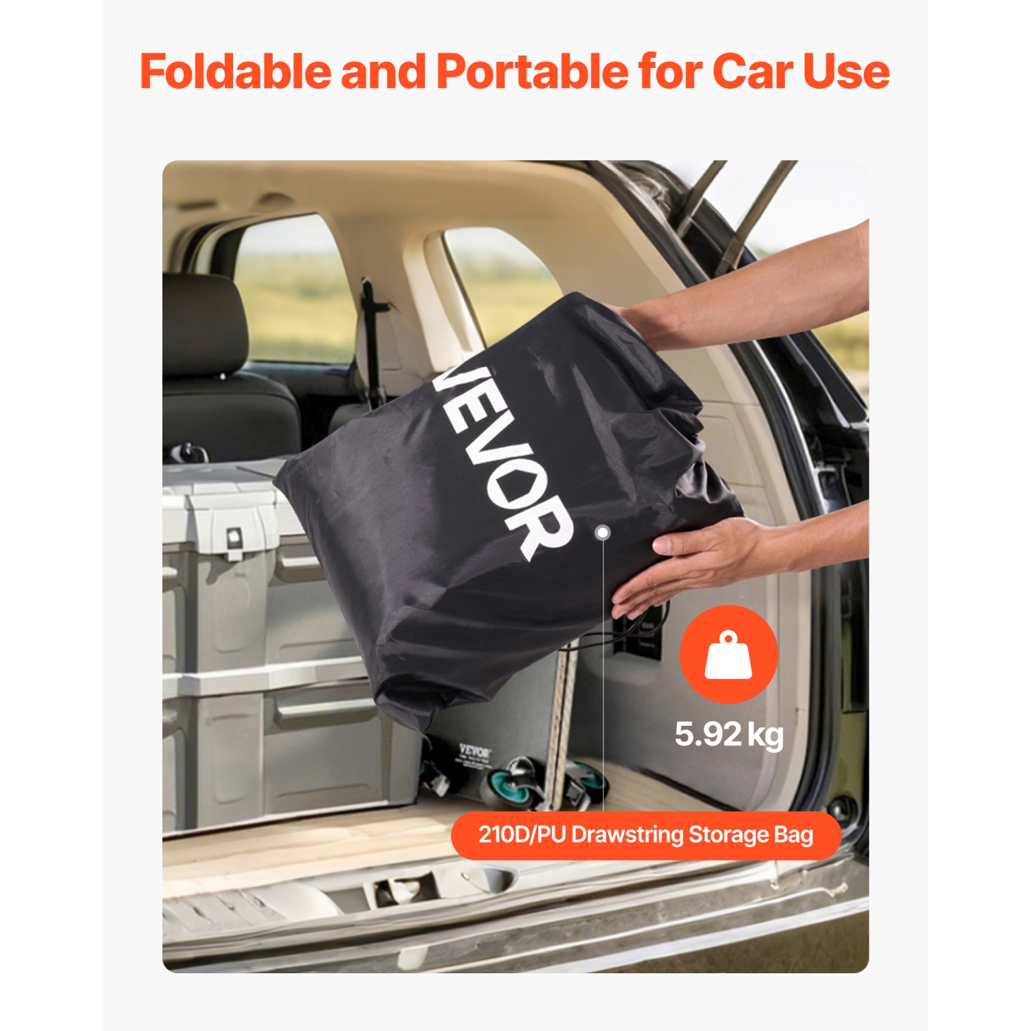 VEVOR 26 Cu. ft Truck Bed Cargo Bag, Waterproof 840D PVC, 51.18 x 40.16 x 21.85 in, Heavy Duty Cargo Bag for Truck Bed with Bungee Cords, Net and